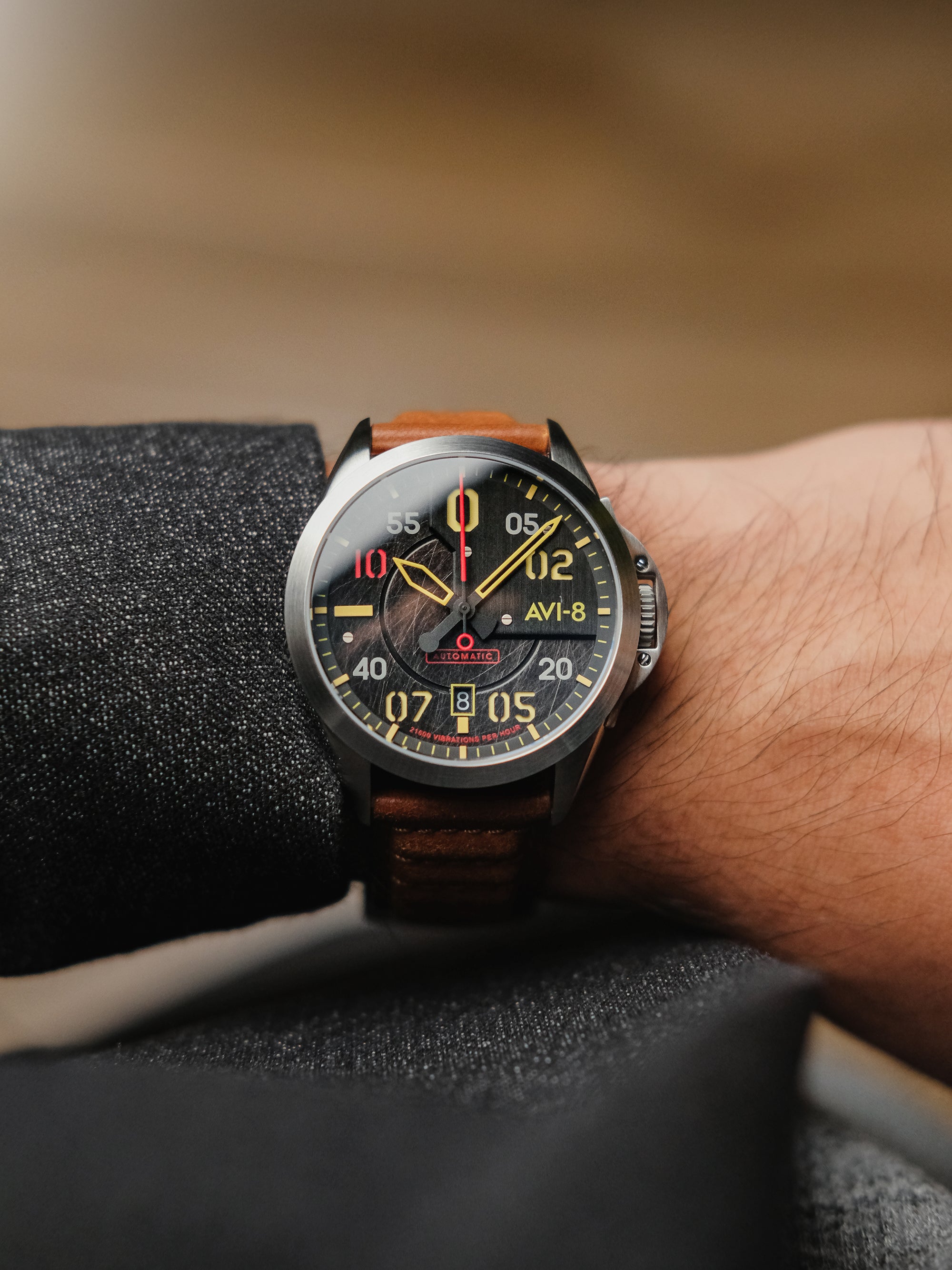 AVI-8 AVI-8 P-51 Mustang Men's Japanese Automatic Meadow Brook Watch AV-4086-01