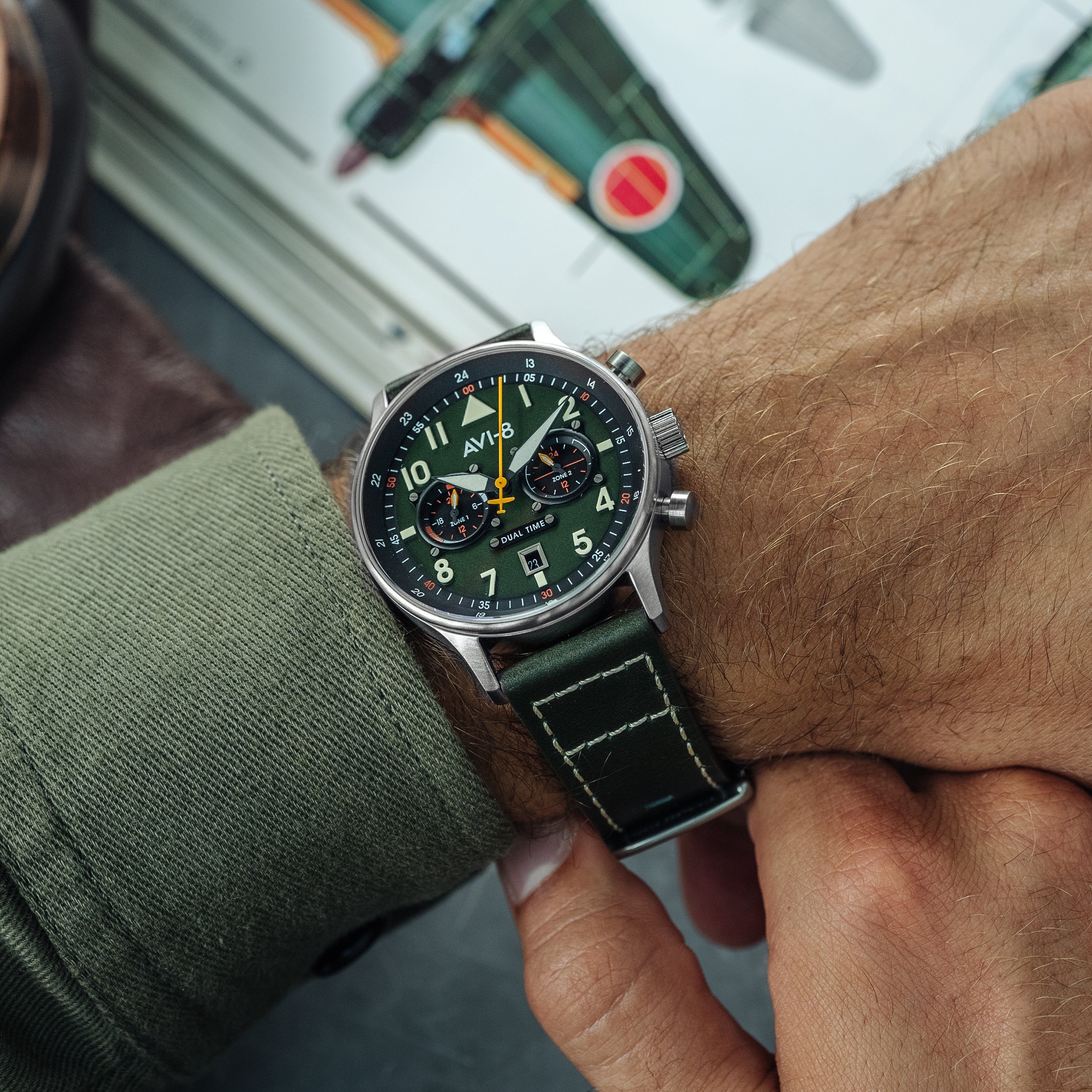AVI-8 AVI-8 Pilot Hawker Hurricane Carey Men's Merville Japanese Quartz Merville Watch AV-4088-02