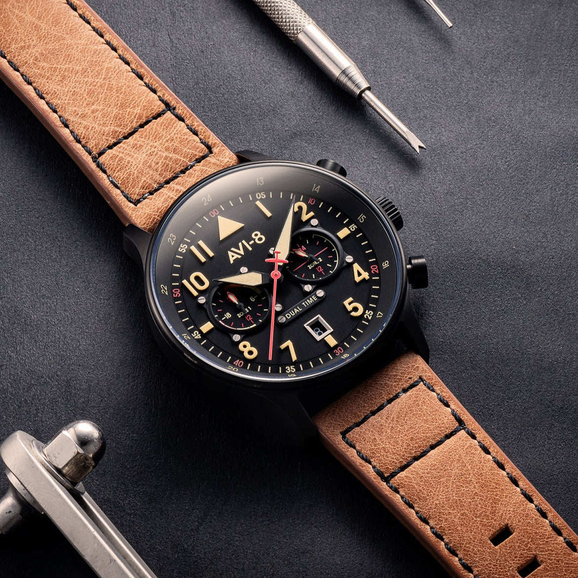 AVI-8 AVI-8 Pilot Hawker Hurricane Carey Men's Debden Japanese Quartz Debden Watch AV-4088-03