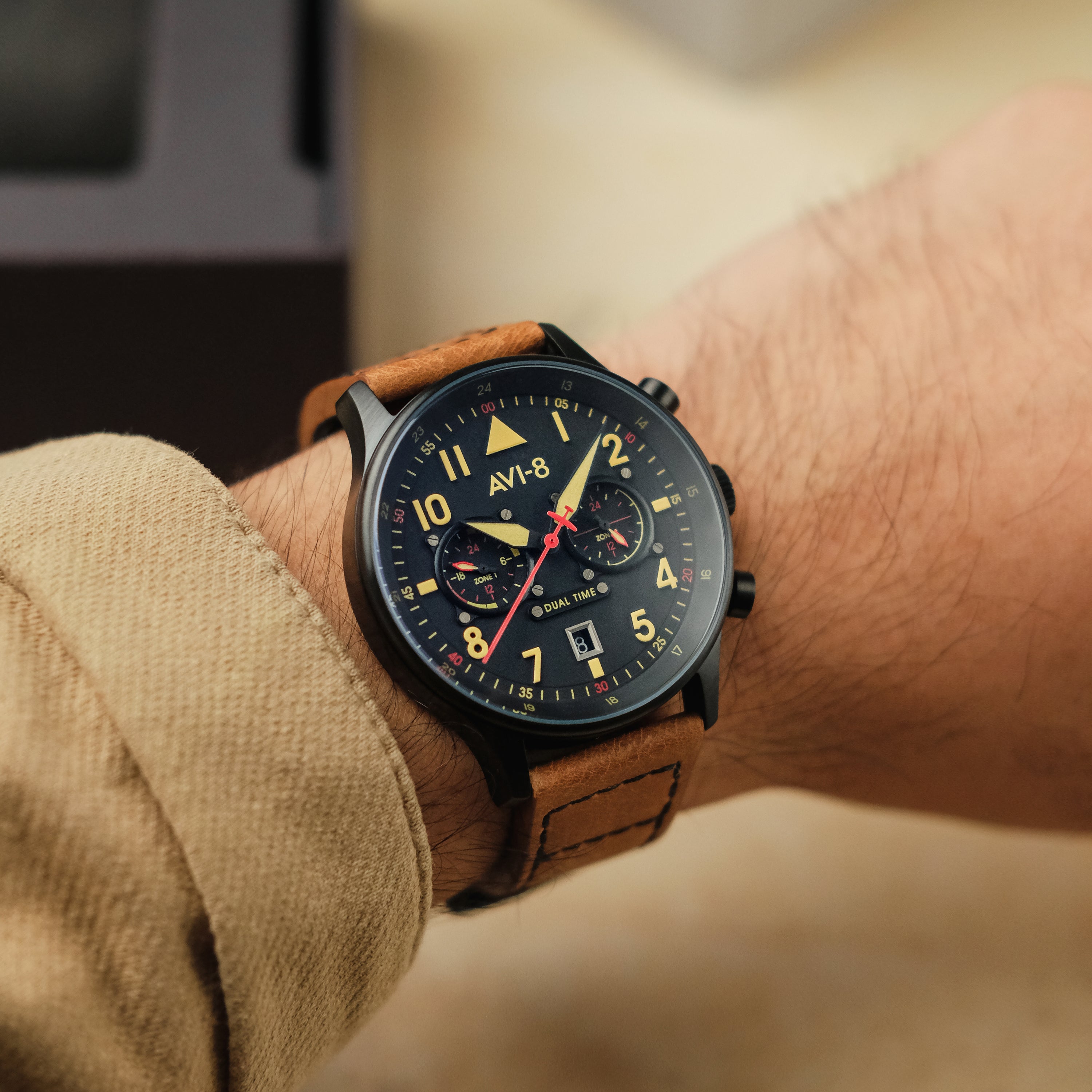 AVI-8 AVI-8 Pilot Hawker Hurricane Carey Men's Debden Japanese Quartz Debden Watch AV-4088-03