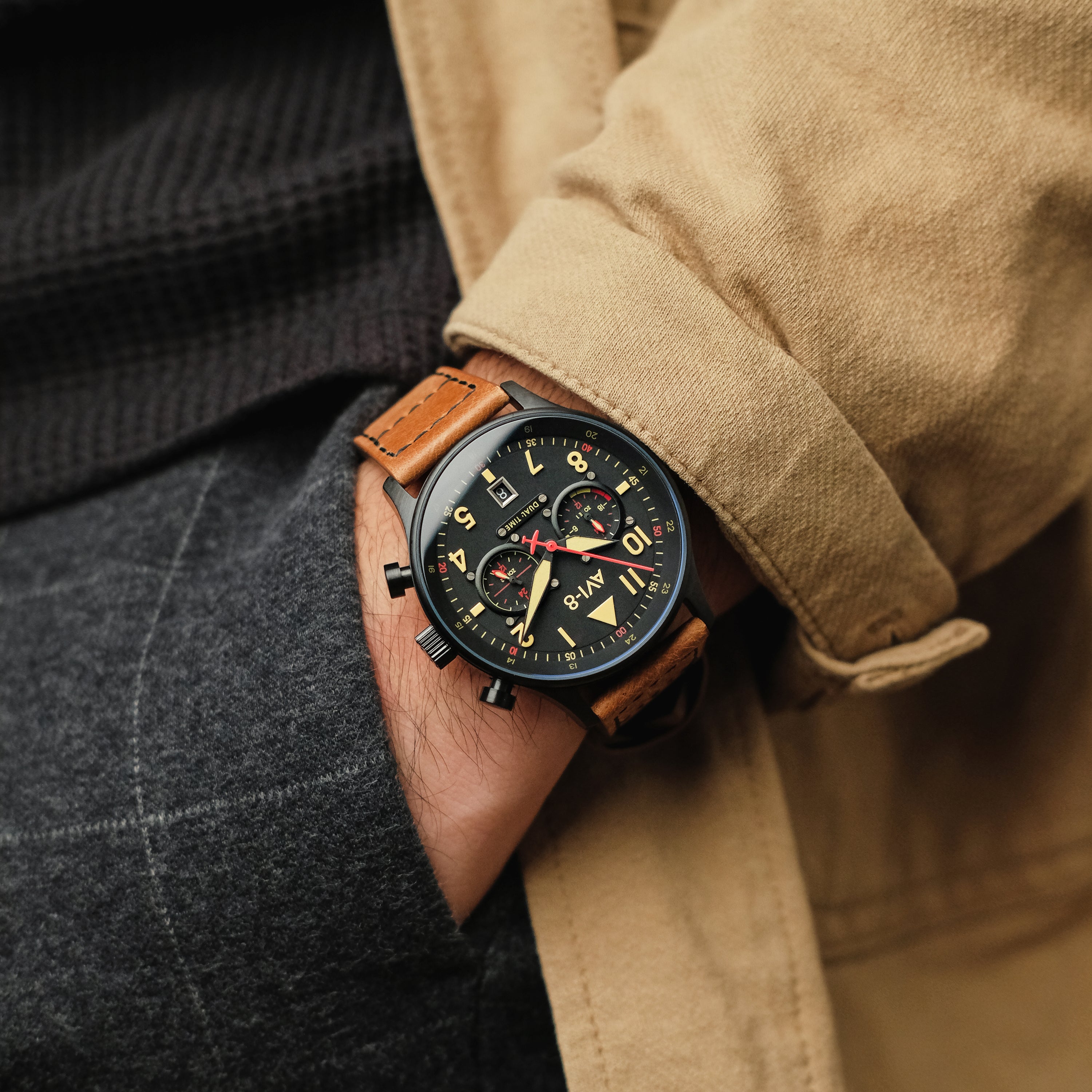 AVI-8 AVI-8 Pilot Hawker Hurricane Carey Men's Debden Japanese Quartz Debden Watch AV-4088-03