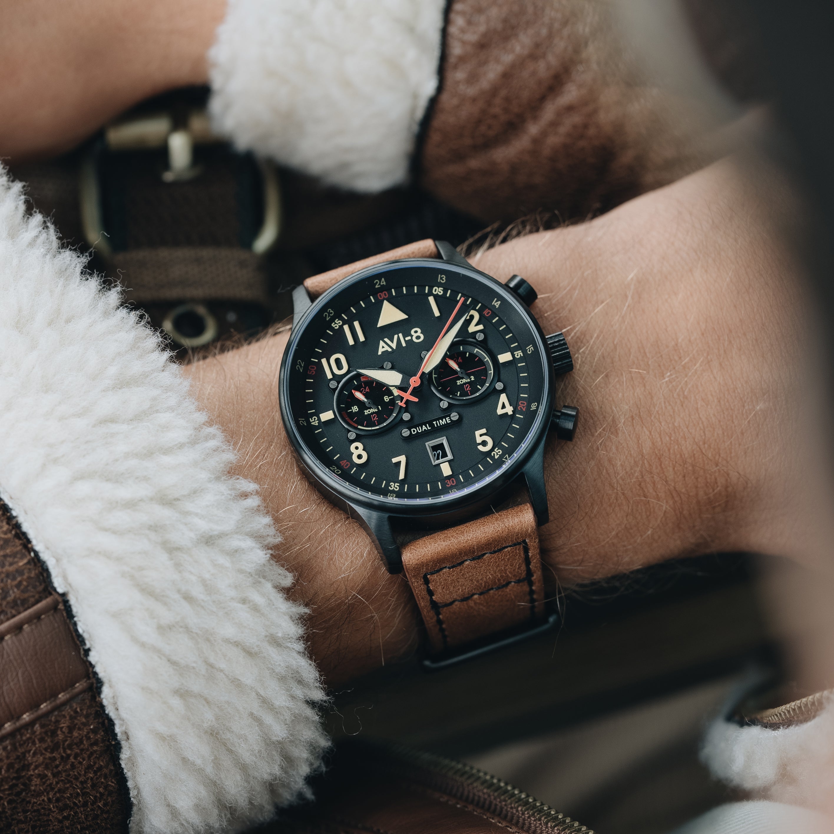 AVI-8 AVI-8 Pilot Hawker Hurricane Carey Men's Debden Japanese Quartz Debden Watch AV-4088-03