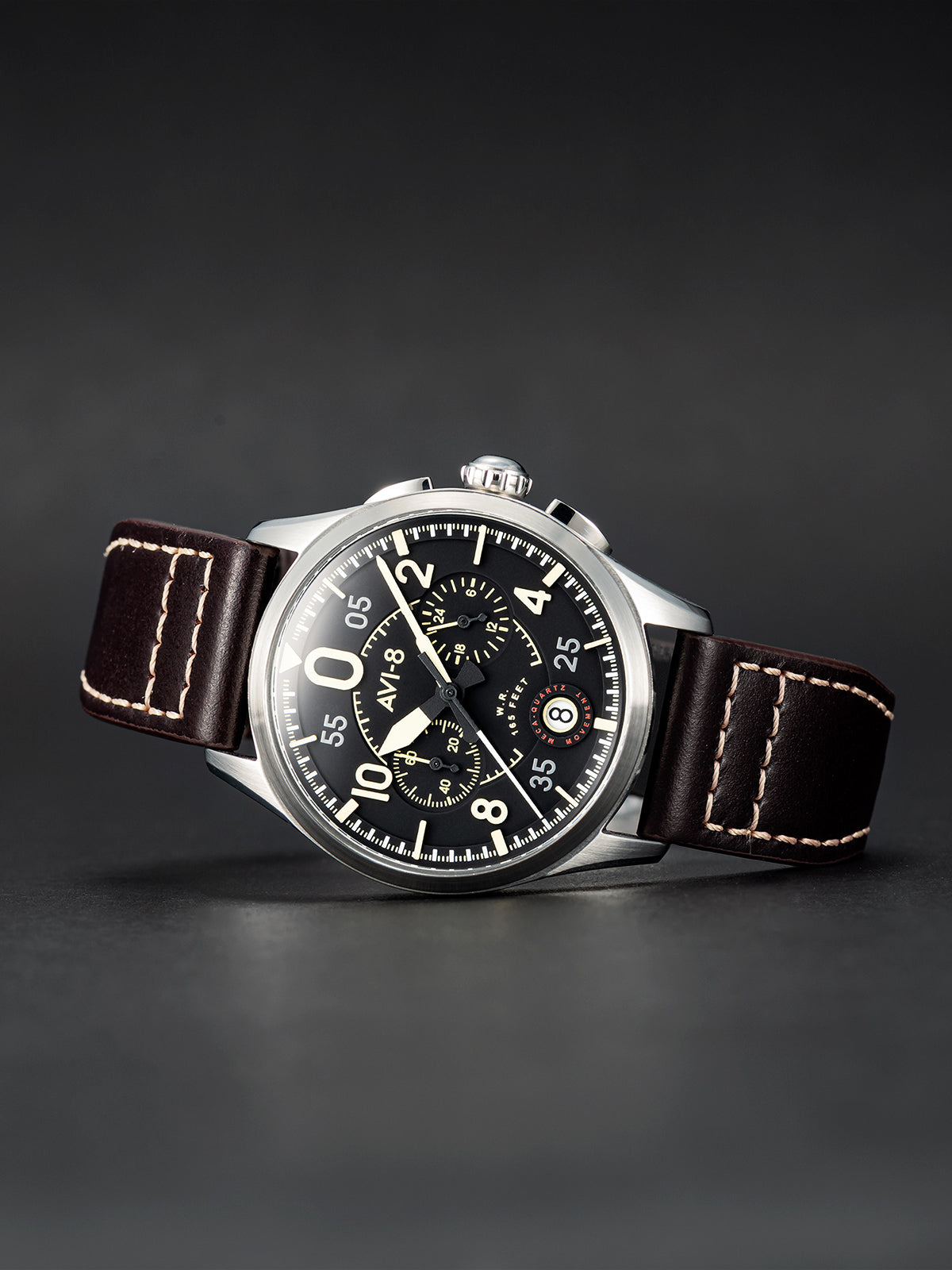 AVI-8 AVI-8 Pilot Spitfire Lock Men's Midnight Oak Japanese Quartz Midnight Oak Watch AV-4089-01