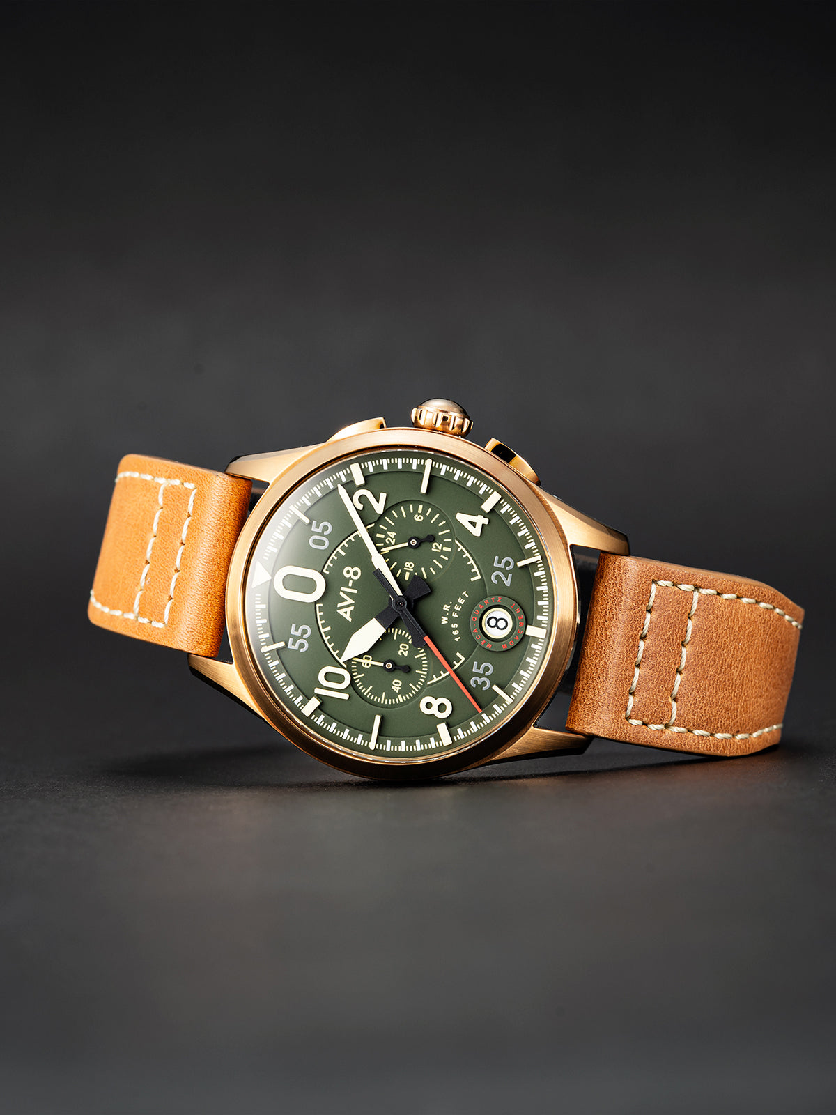 AVI-8 AVI-8 Pilot Spitfire Lock Men's Bronze Japanese Quartz Bronze Green Watch AV-4089-02