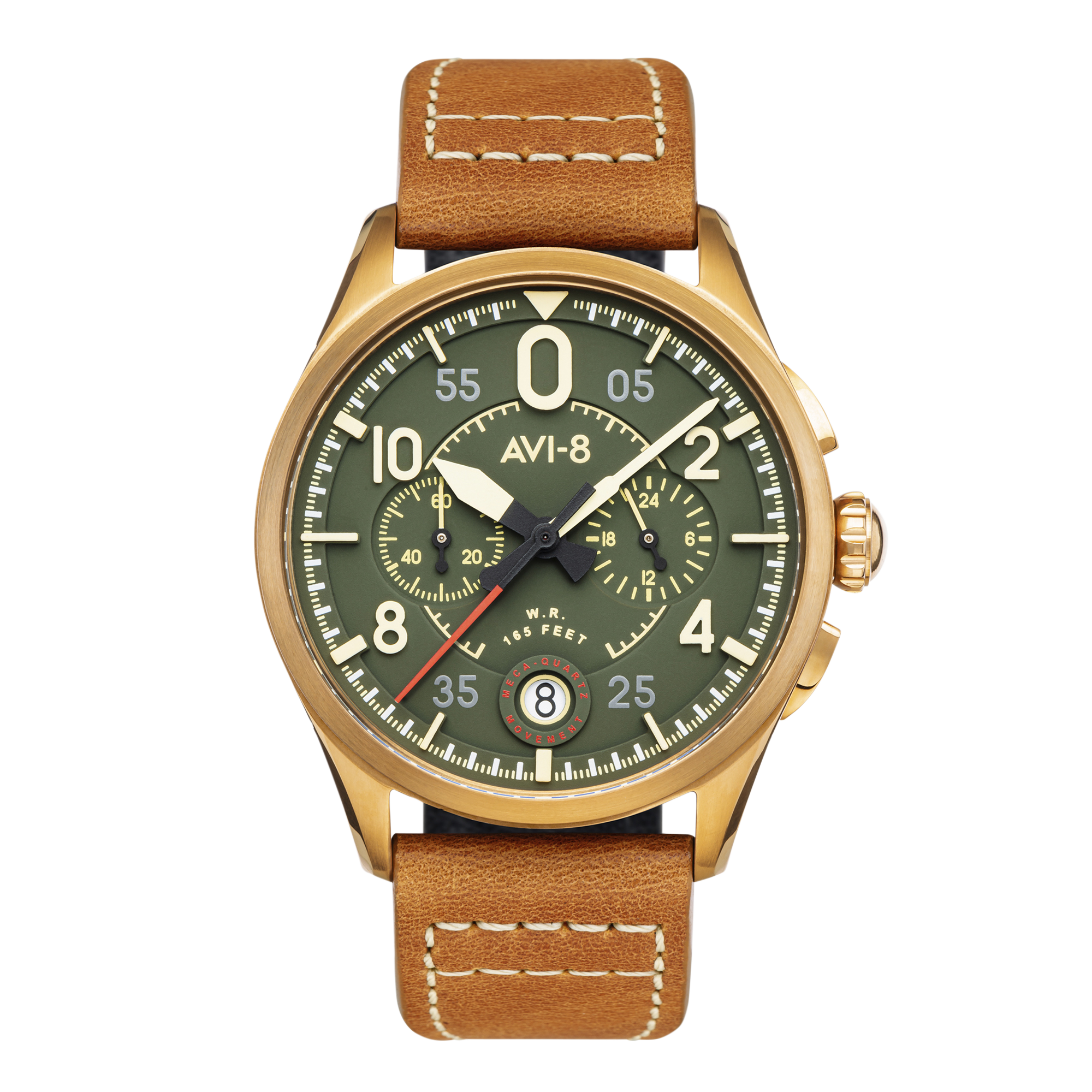 AVI-8 AVI-8 Pilot Spitfire Lock Men's Bronze Japanese Quartz Bronze Green Watch AV-4089-02