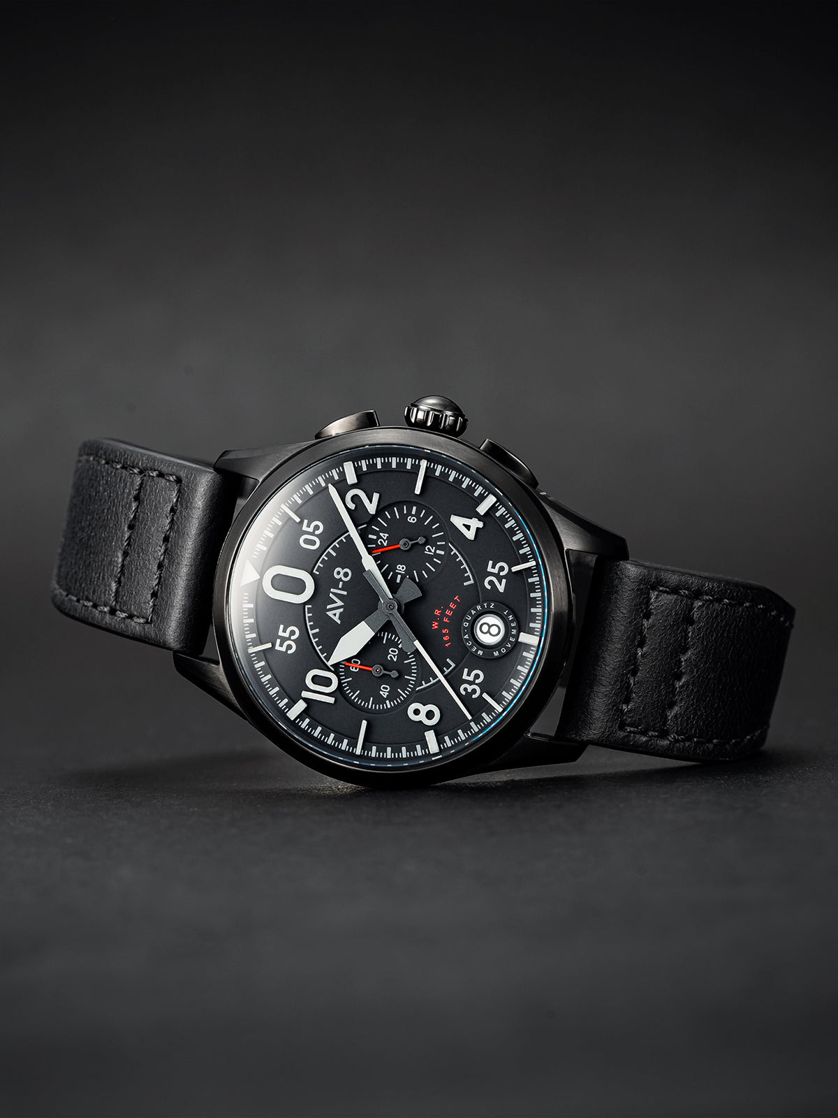 AVI-8 AVI-8 Pilot Spitfire Lock Men's Slate Japanese Quartz Slate Black Watch AV-4089-03