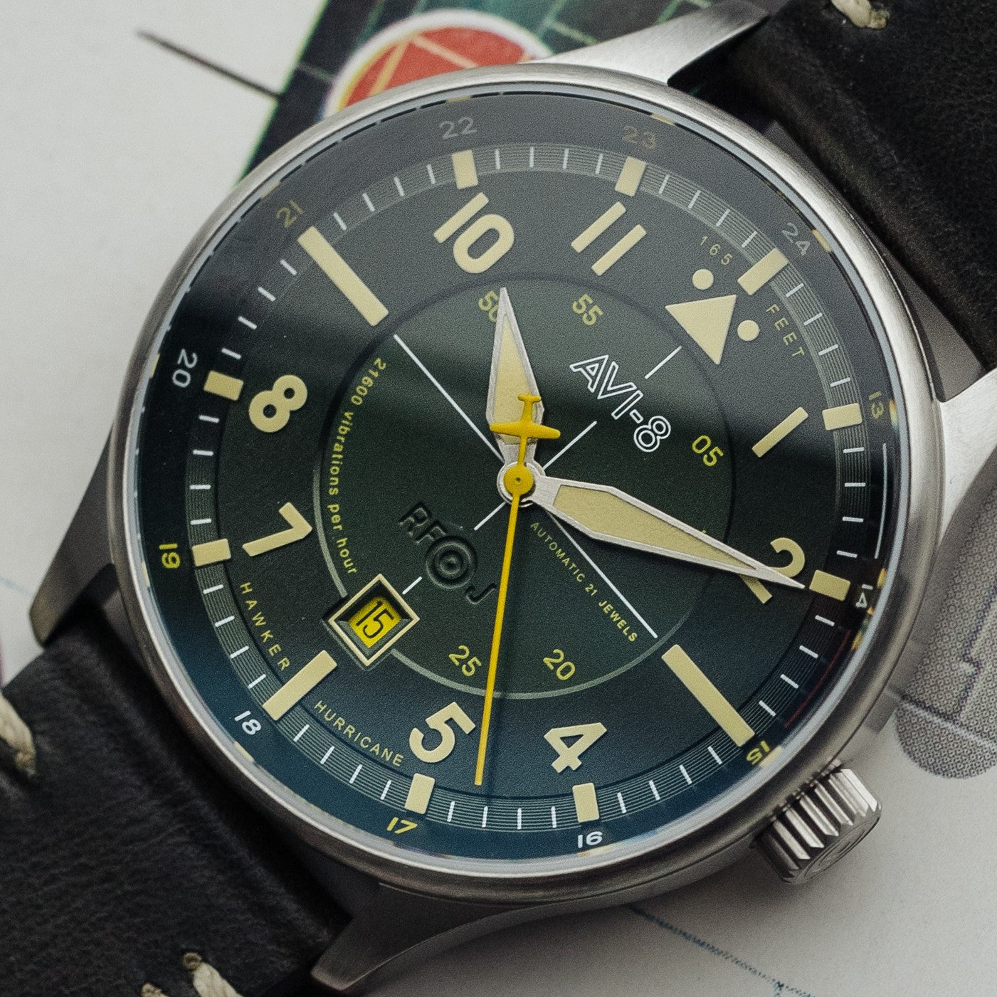 AVI-8 AVI-8 Pilot Hawker Hurricane Men's Japanese Automatic Hampshire Watch AV-4094-03