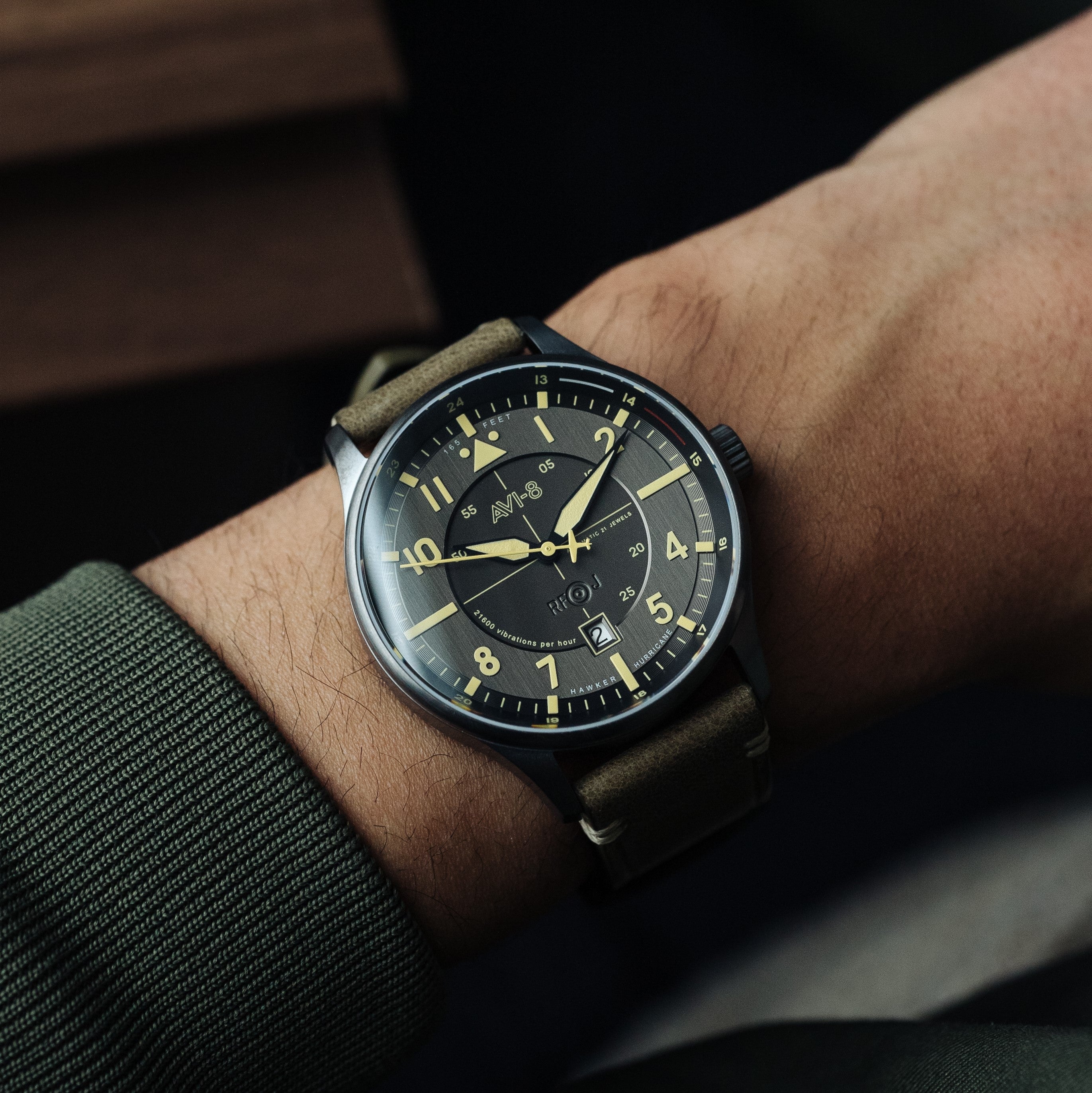 AVI-8 AVI-8 Pilot Hawker Hurricane Men's Japanese Automatic Stanton Watch AV-4094-04