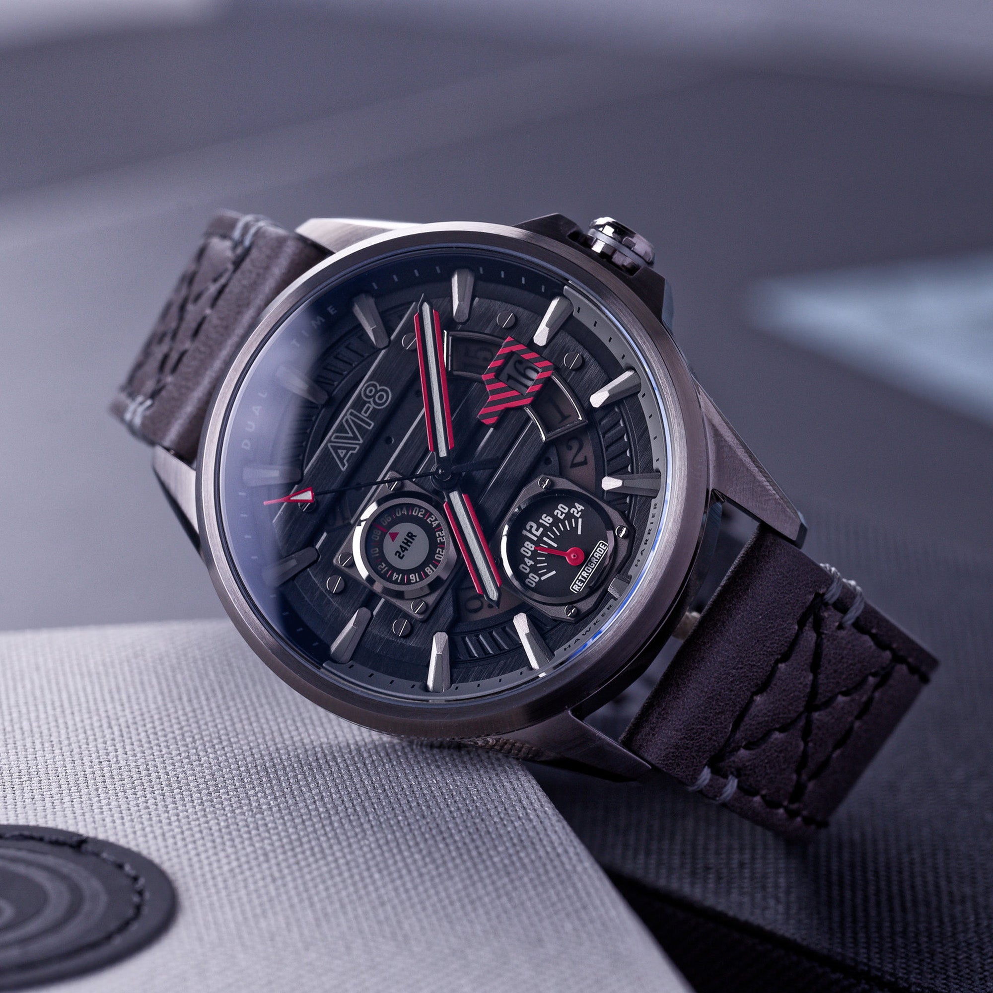AVI-8 AVI-8 Pilot Hawker Harrier Farley Men's Japanese Quartz Night Sky Watch AV-4098-04