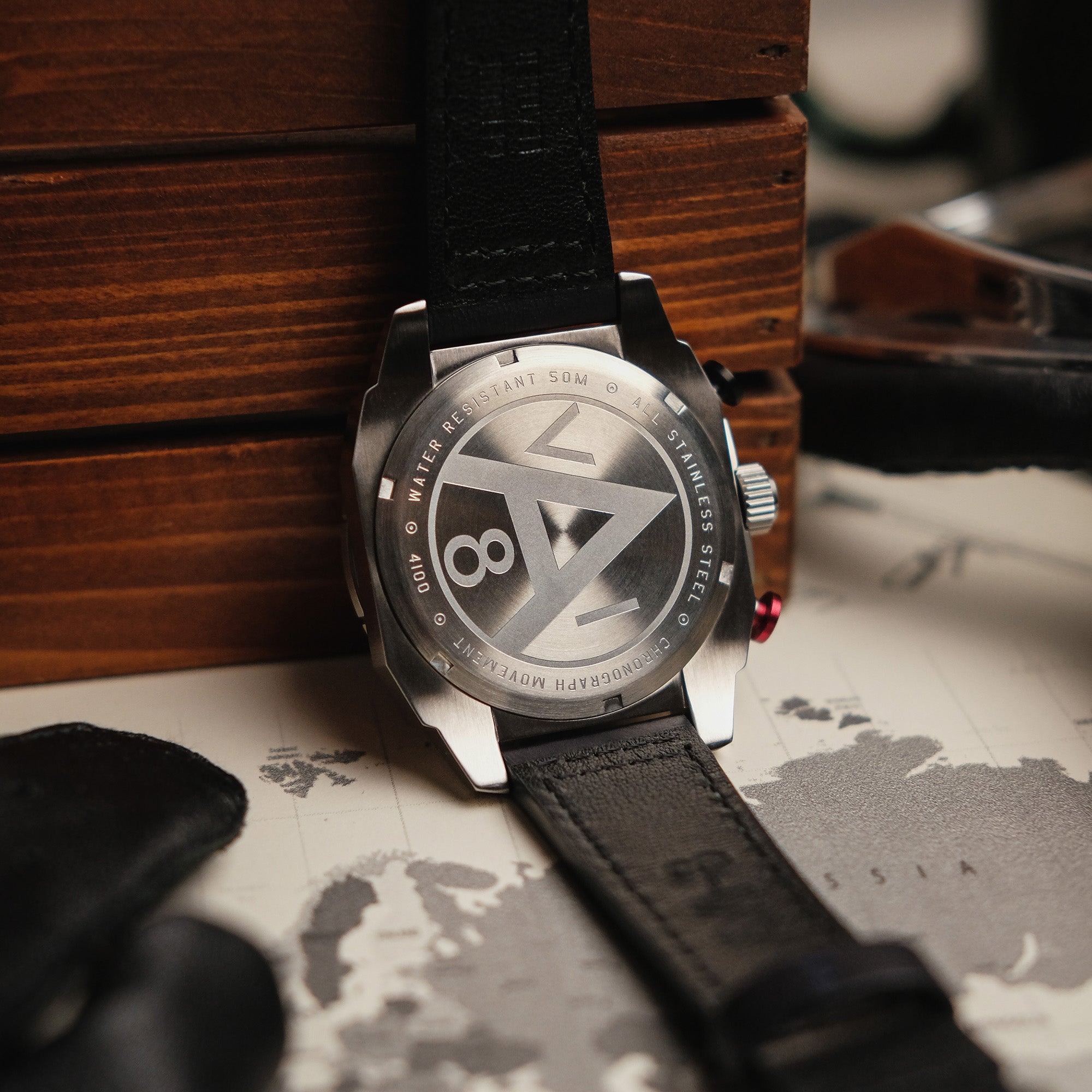 AVI-8 AVI-8 Atlas Dual Time Japanese Chronograph Pavillion Blue Men's Watch AV-4100-02