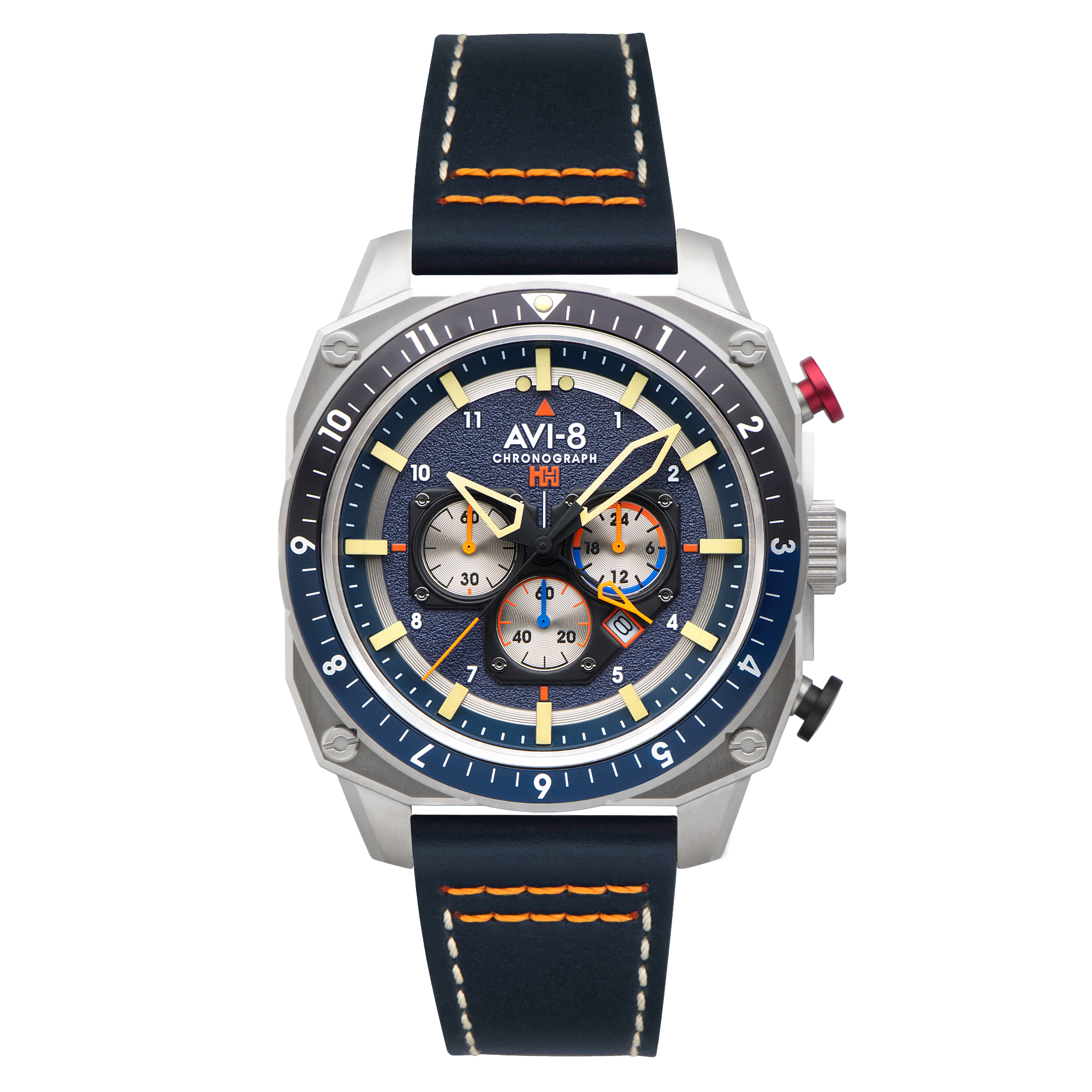 AVI-8 AVI-8 Atlas Dual Time Japanese Chronograph Pavillion Blue Men's Watch AV-4100-02