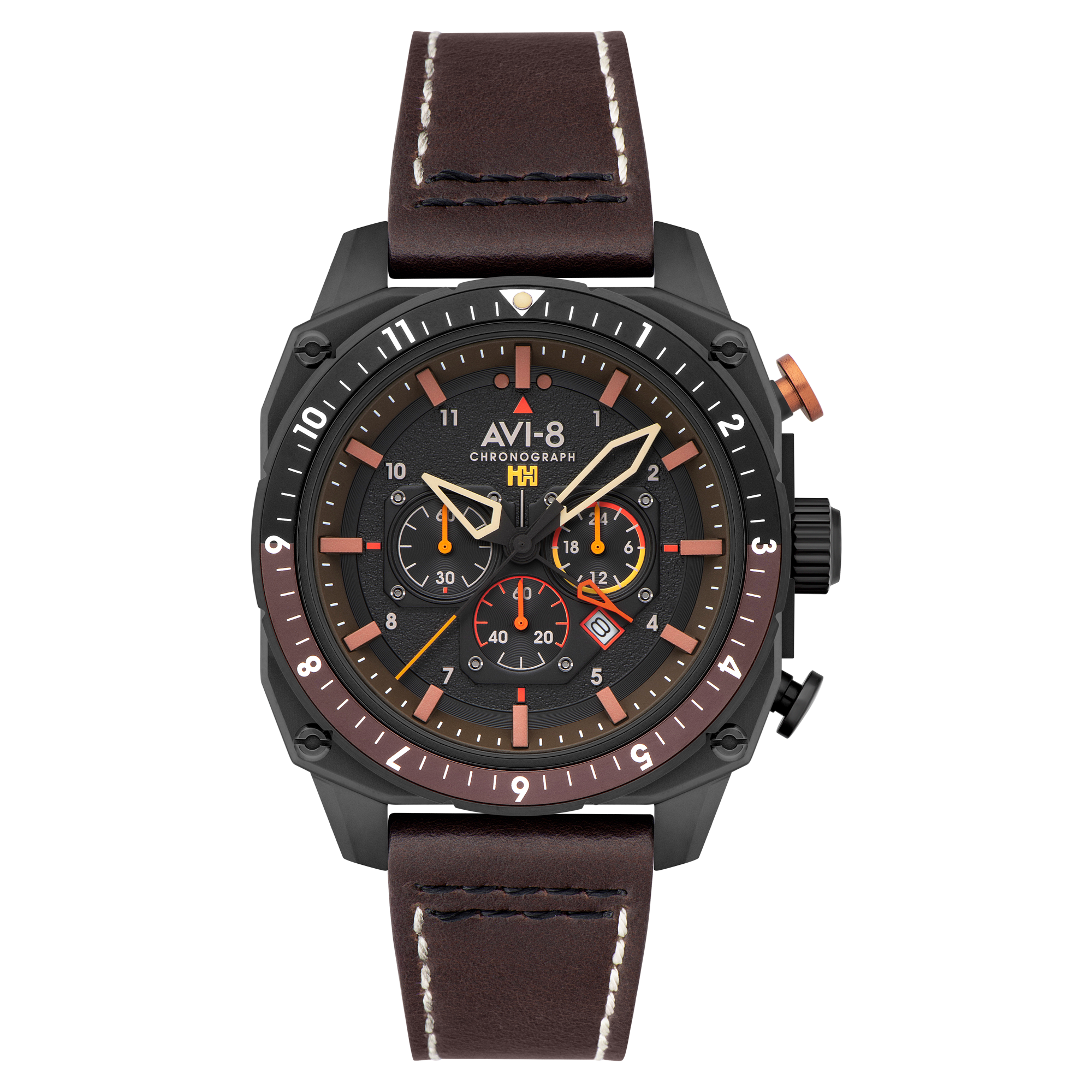 AVI-8 AVI-8 Hawker Hunter Atlas Dual Time Chronograph Soot Black Men's Watch AV-4100-08
