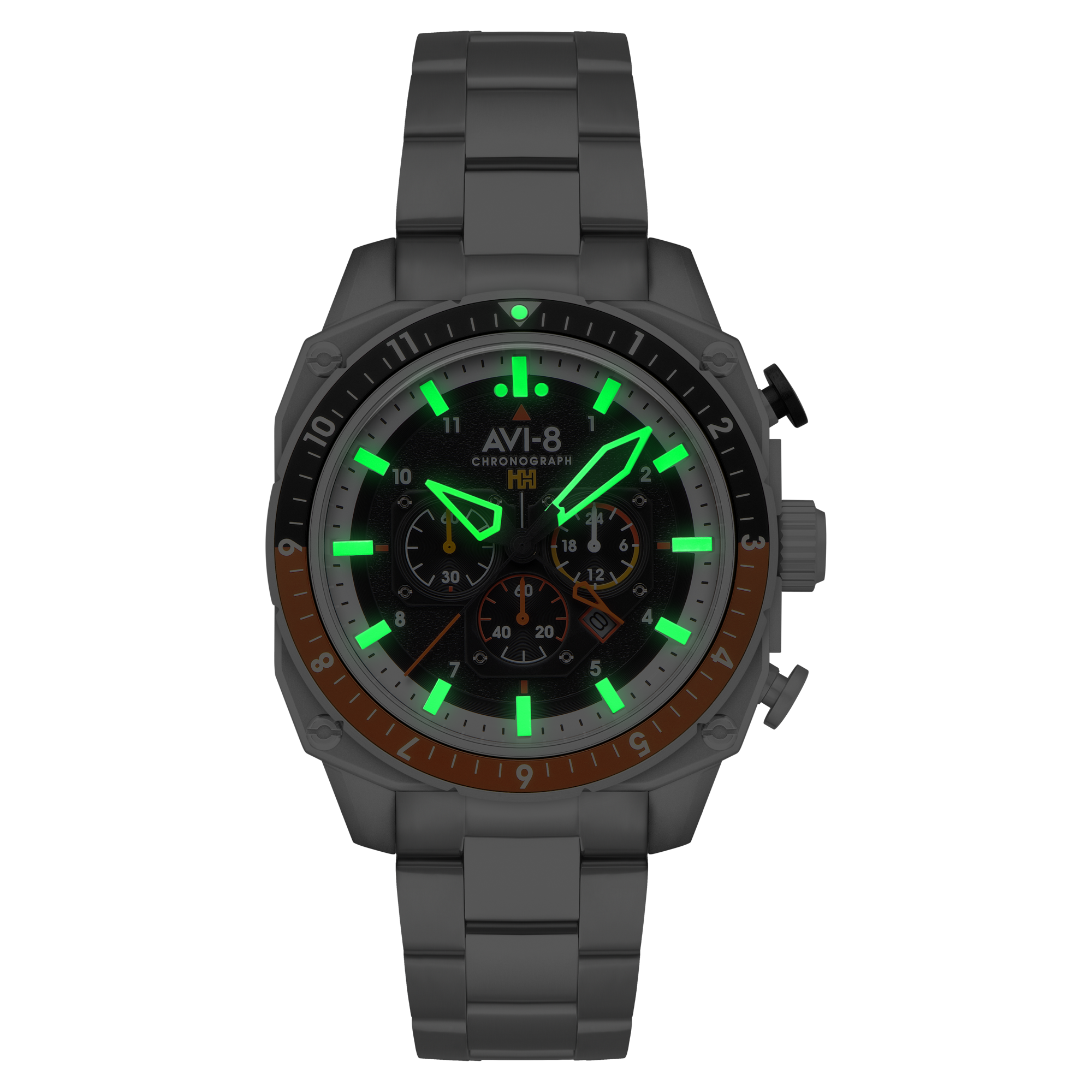 AVI-8 AVI-8 Hawker Hunter Atlas Dual Time Chronograph Raven Black Men's Watch AV-4100-11