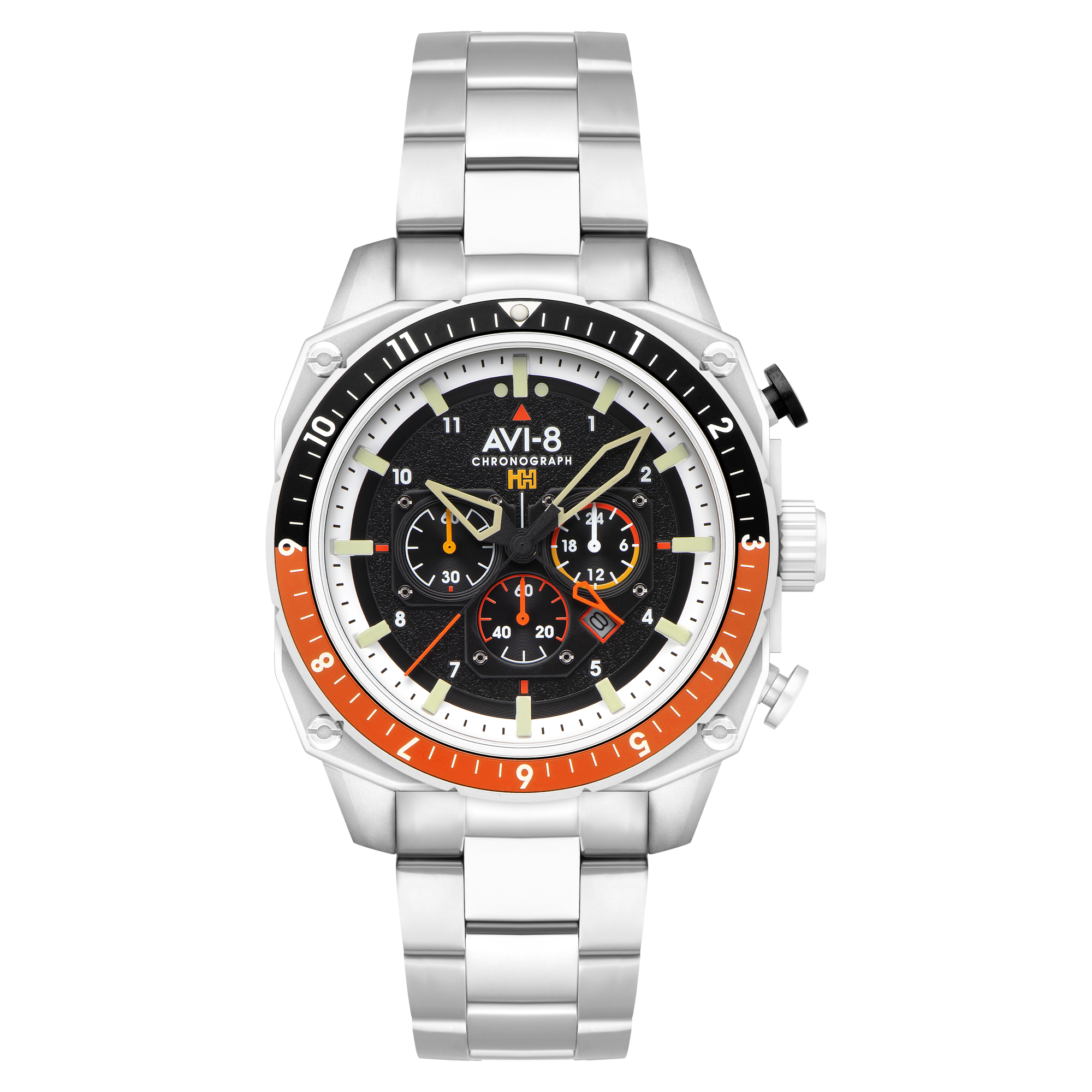 AVI-8 AVI-8 Hawker Hunter Atlas Dual Time Chronograph Raven Black Men's Watch AV-4100-11