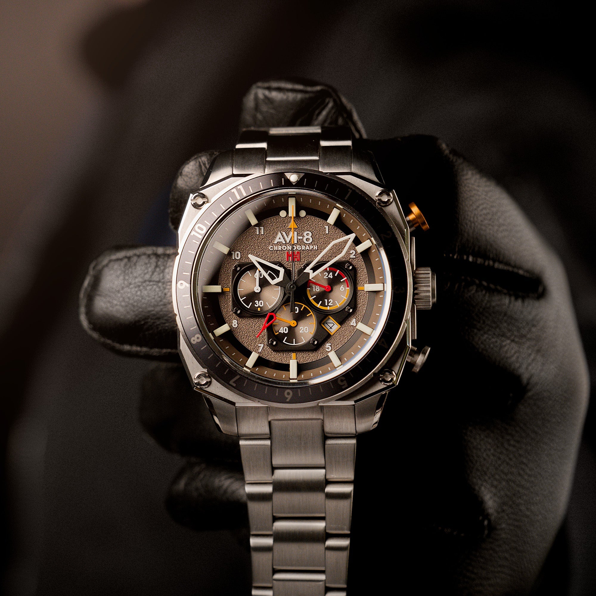 AVI-8 AVI-8 Hawker Hunter Atlas Dual Time Chronograph Shadow Grey Men's Watch AV-4100-33
