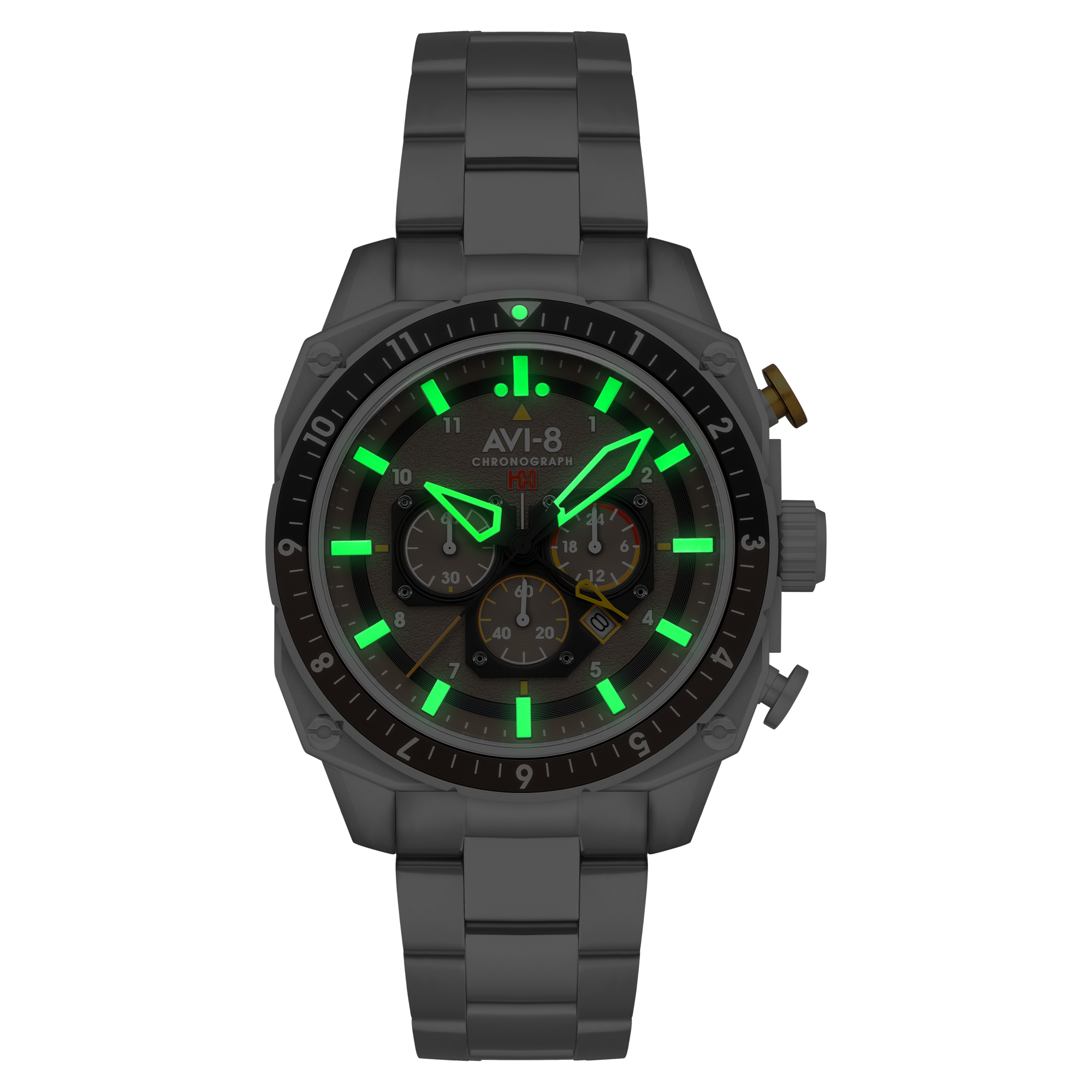 AVI-8 AVI-8 Hawker Hunter Atlas Dual Time Chronograph Shadow Grey Men's Watch AV-4100-33