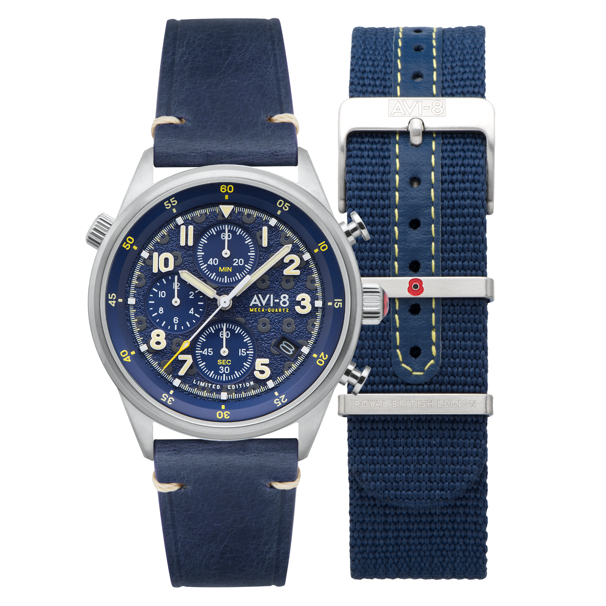 AVI-8 AVI-8 Men's Royal British Legion Tri-Service Chronograph Limited Edition Portsmouth Watch AV-4102-RBL-02
