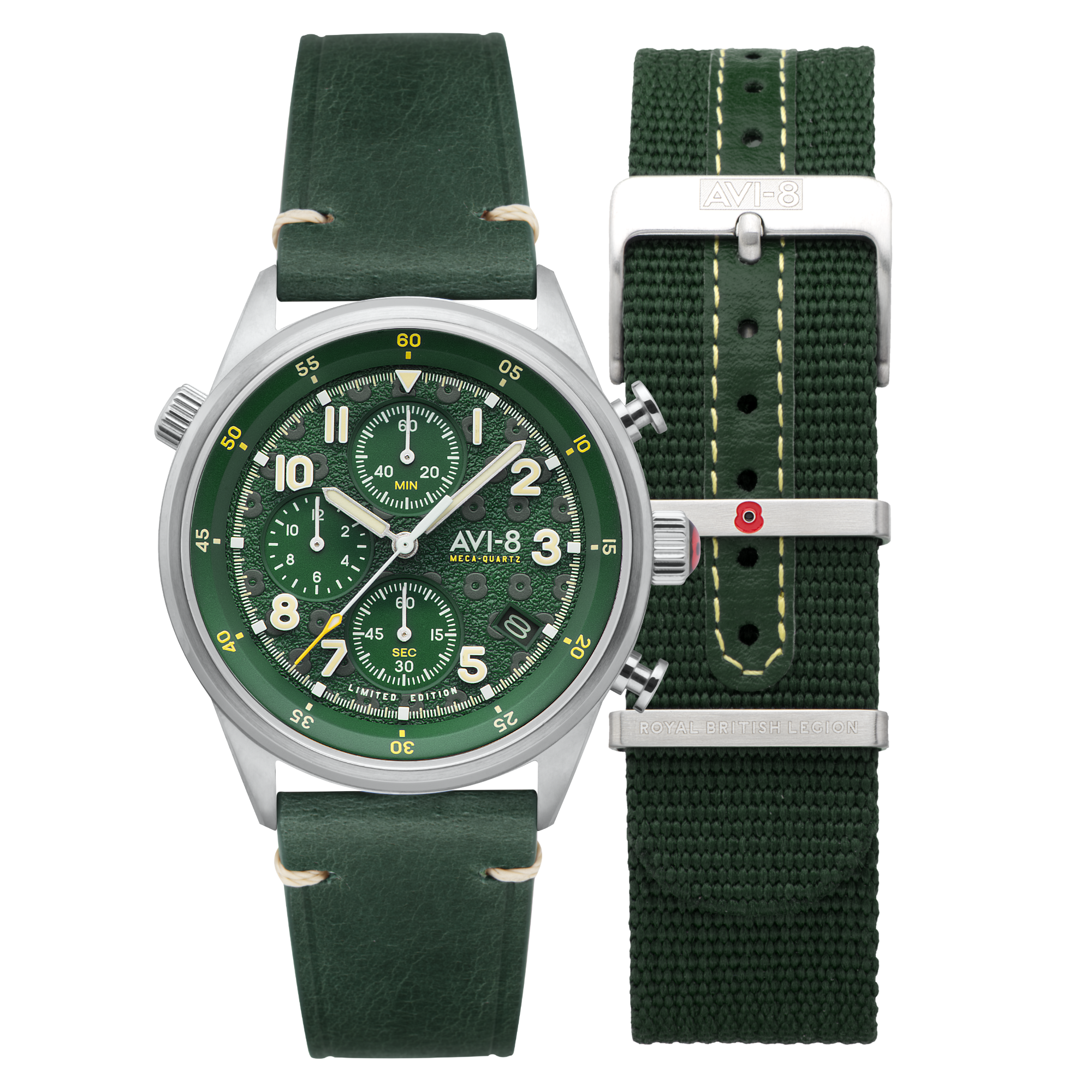 AVI-8 AVI-8 Men's Royal British Legion Tri-Service Chronograph Limited Edition Marlborough Lines Watch AV-4102-RBL-03