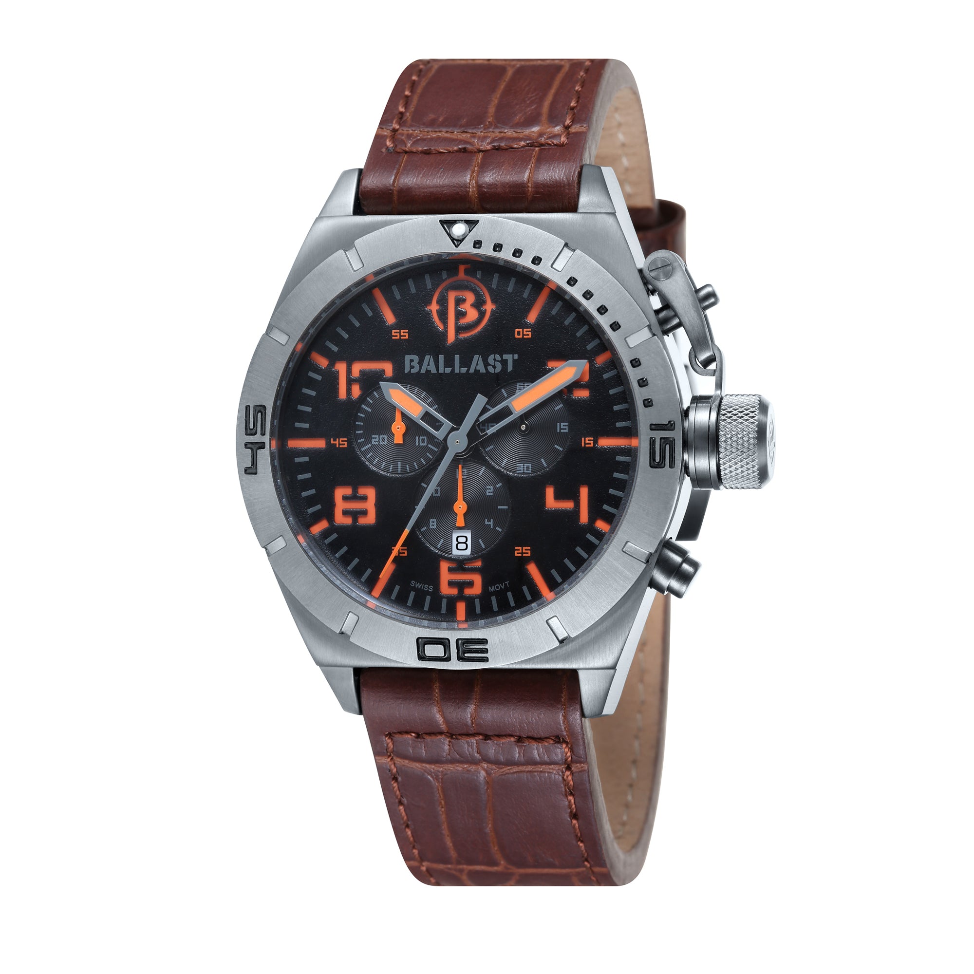 BALLAST Ballast Men's Amphion Quartz Watch with a Brown Genuine Leather Strap - BL-3121-04