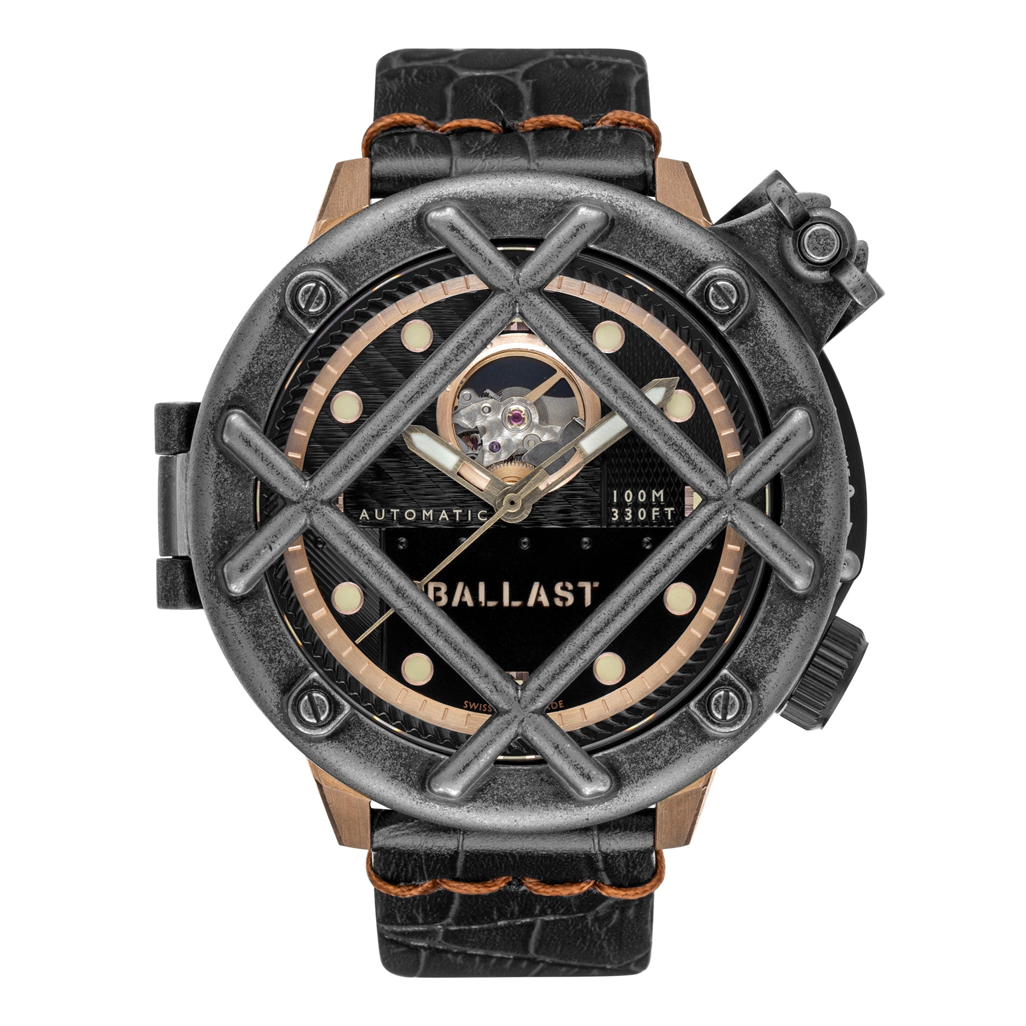 BALLAST Ballast Trafalgar Dreadnought Wreckage Black Swiss Automatic Men's Watch BL-3136-SETA-02