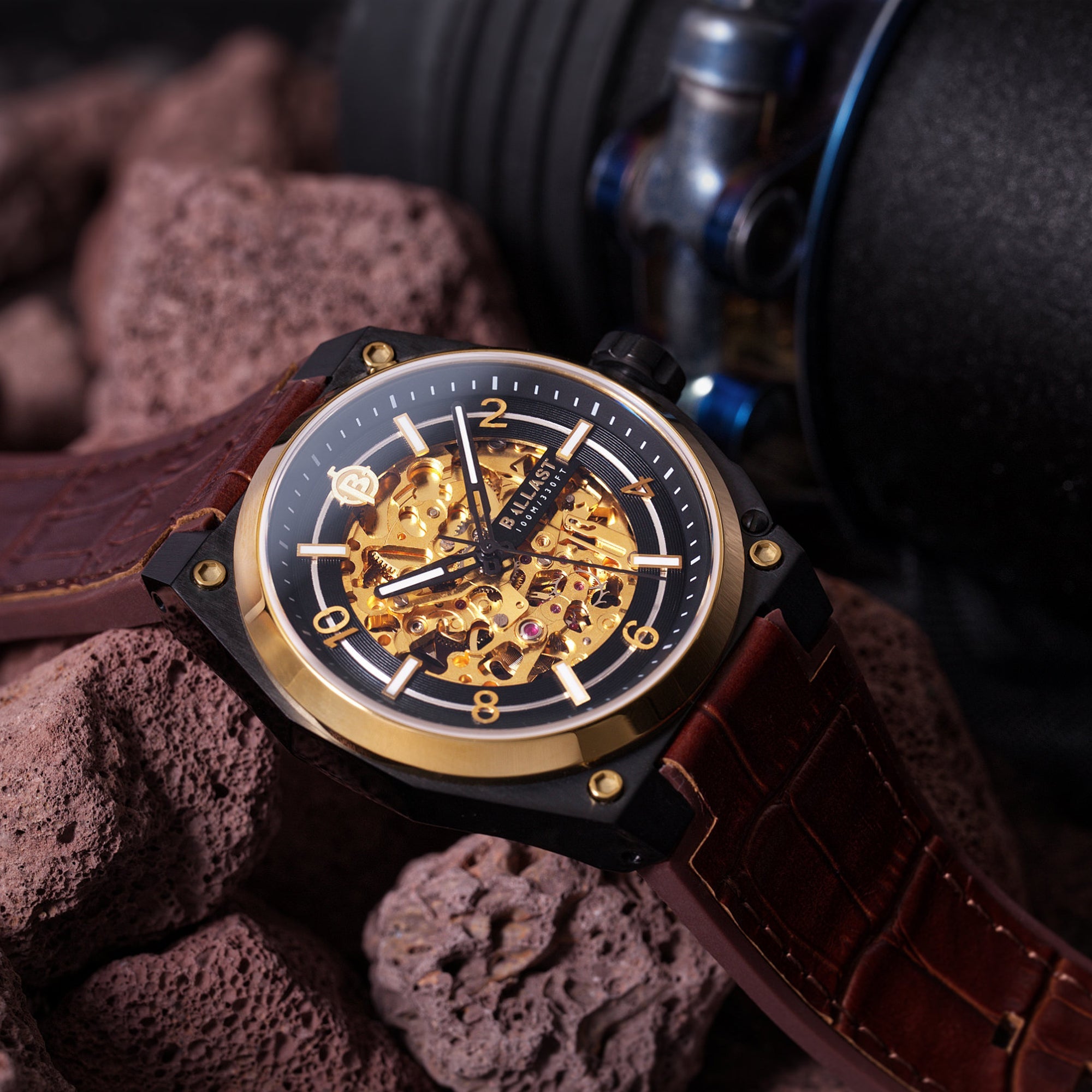 BALLAST Ballast Valiant Officer Men's Timber Japanese Automatic Watch BL-3144-03