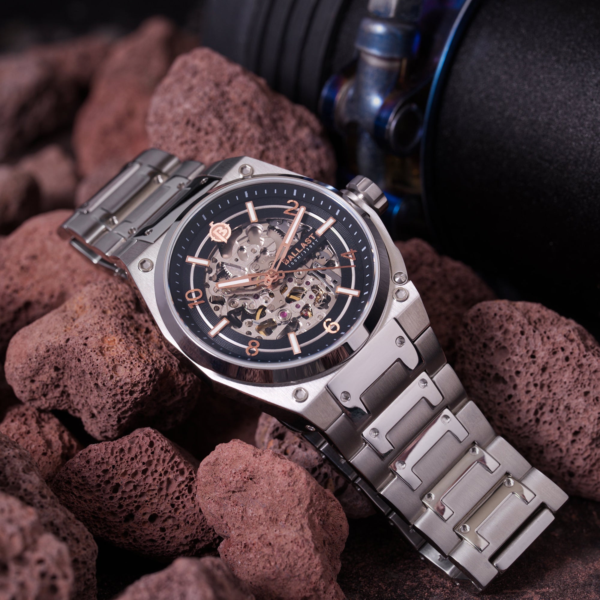 BALLAST Ballast Valiant Officer Men's Black Rose Japanese Automatic Watch BL-3144-11