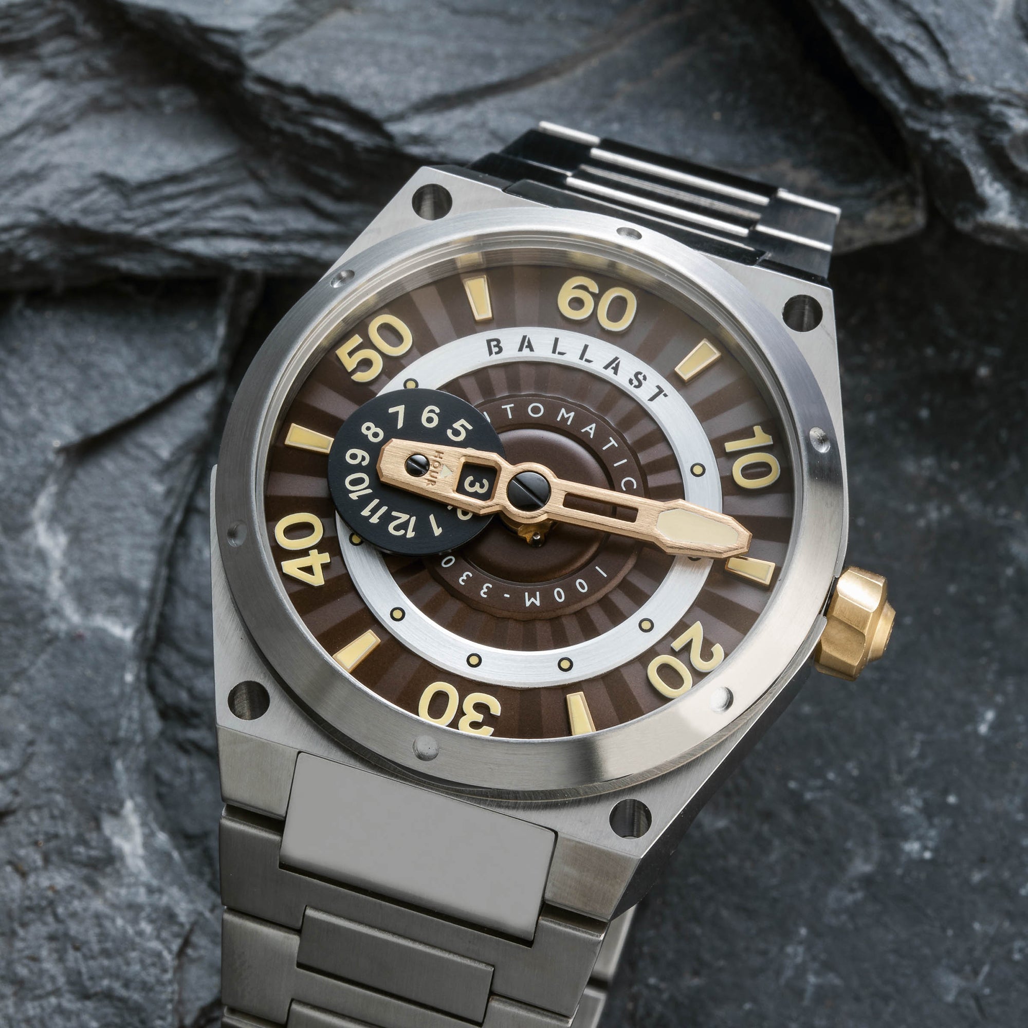 BALLAST Ballast Valiant Pampanito Men's Maroon Japanese Automatic Watch BL-3147-44