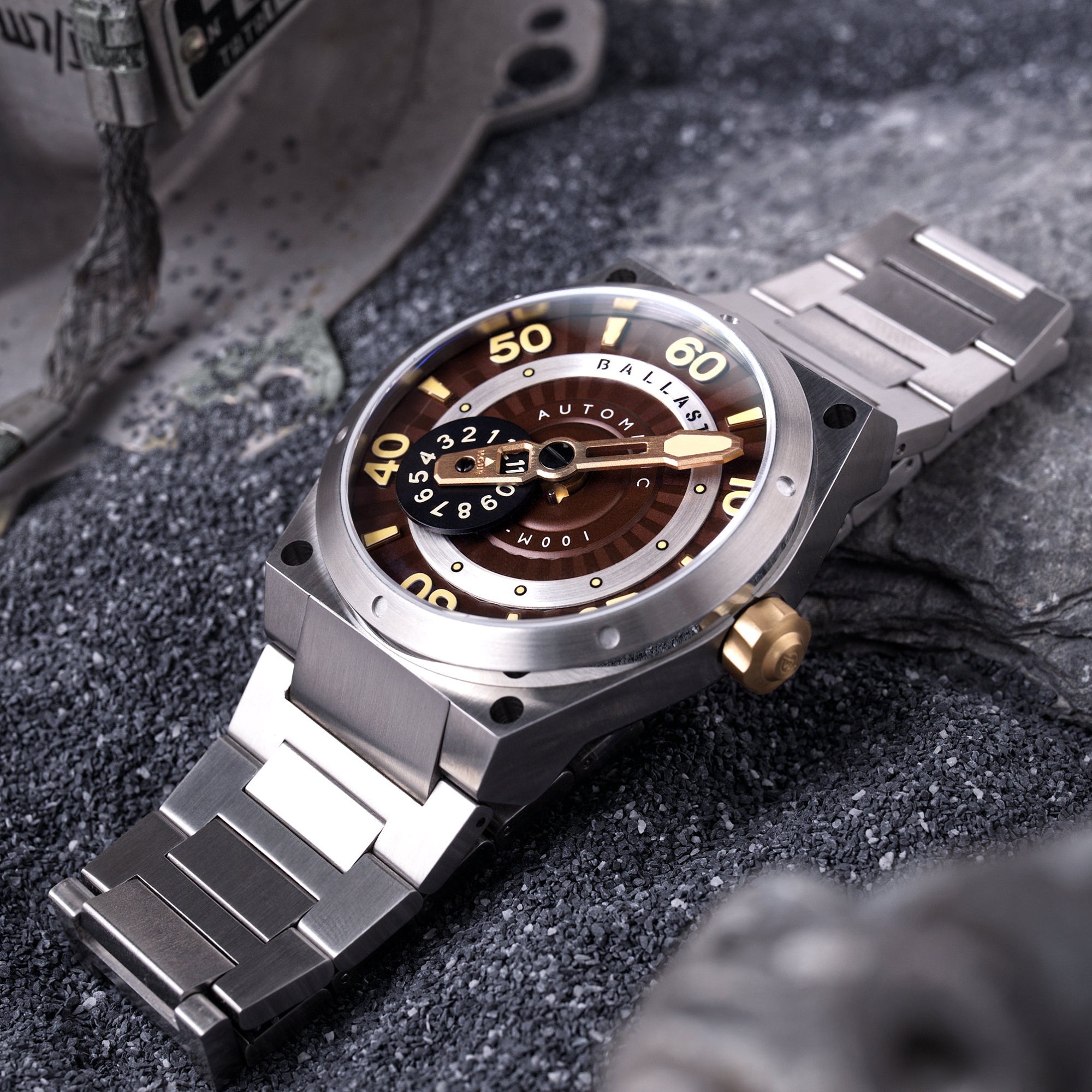 BALLAST Ballast Valiant Pampanito Men's Maroon Japanese Automatic Watch BL-3147-44