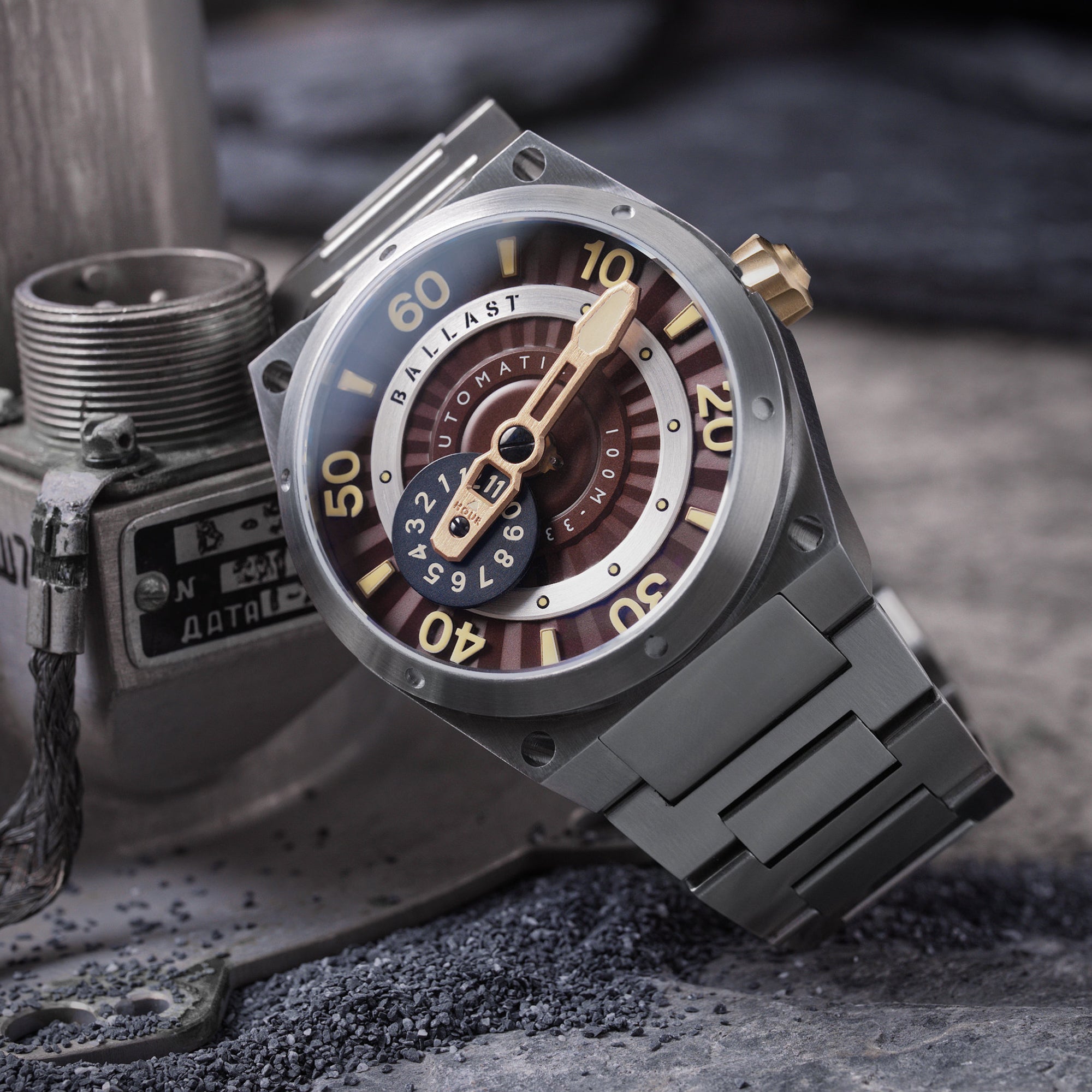 BALLAST Ballast Valiant Pampanito Men's Maroon Japanese Automatic Watch BL-3147-44