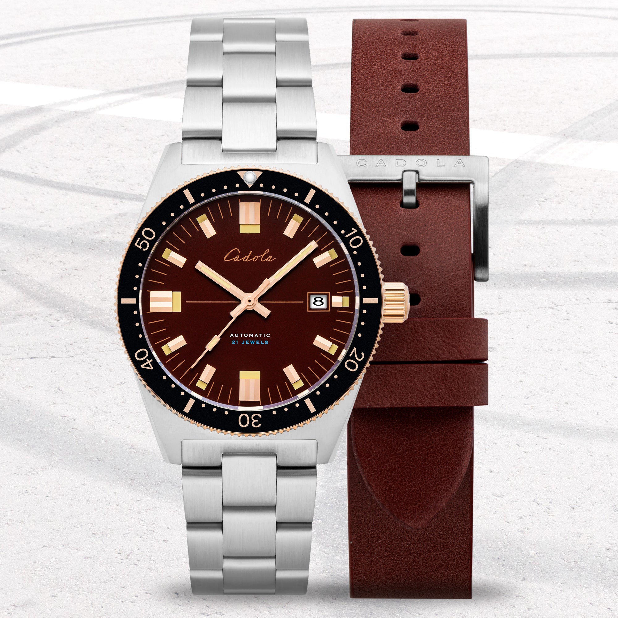 CADOLA Cadola Noumea Men's Japanese Automatic Burgundy Watch CD-1005-66