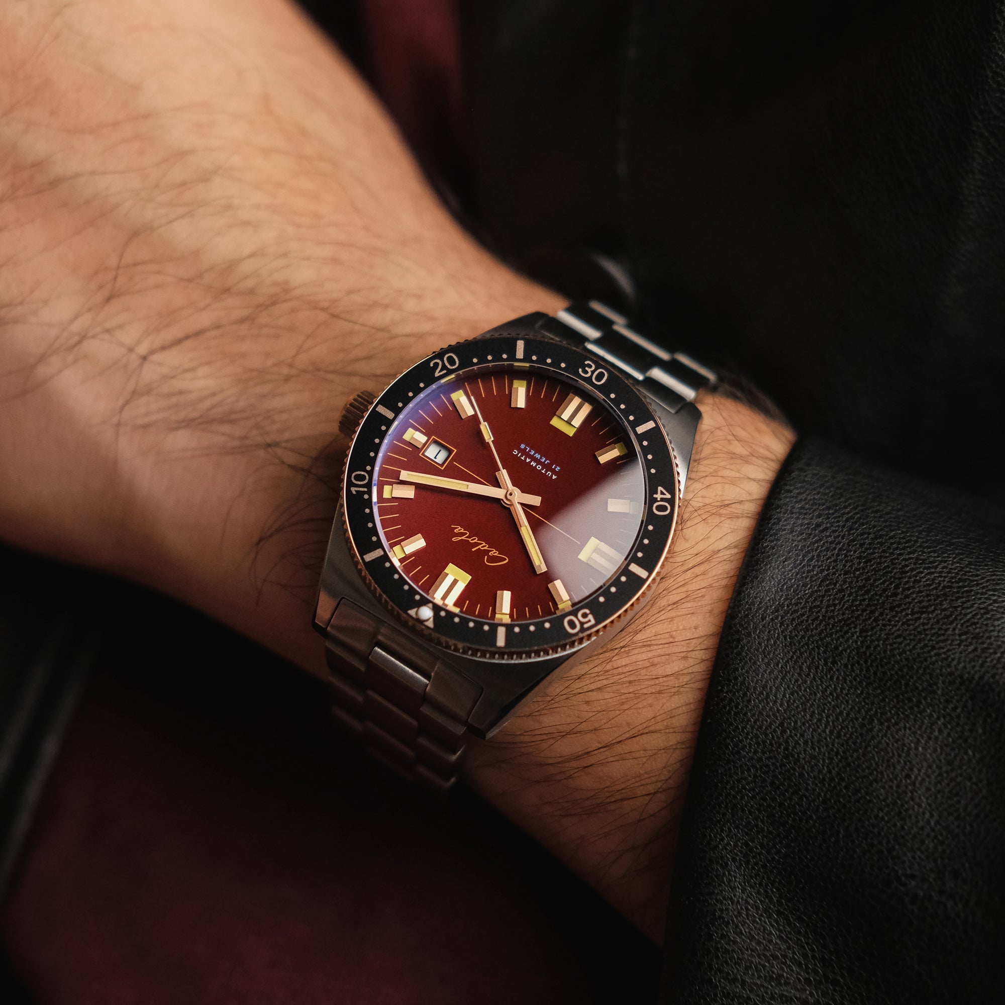 CADOLA Cadola Noumea Men's Japanese Automatic Burgundy Watch CD-1005-66