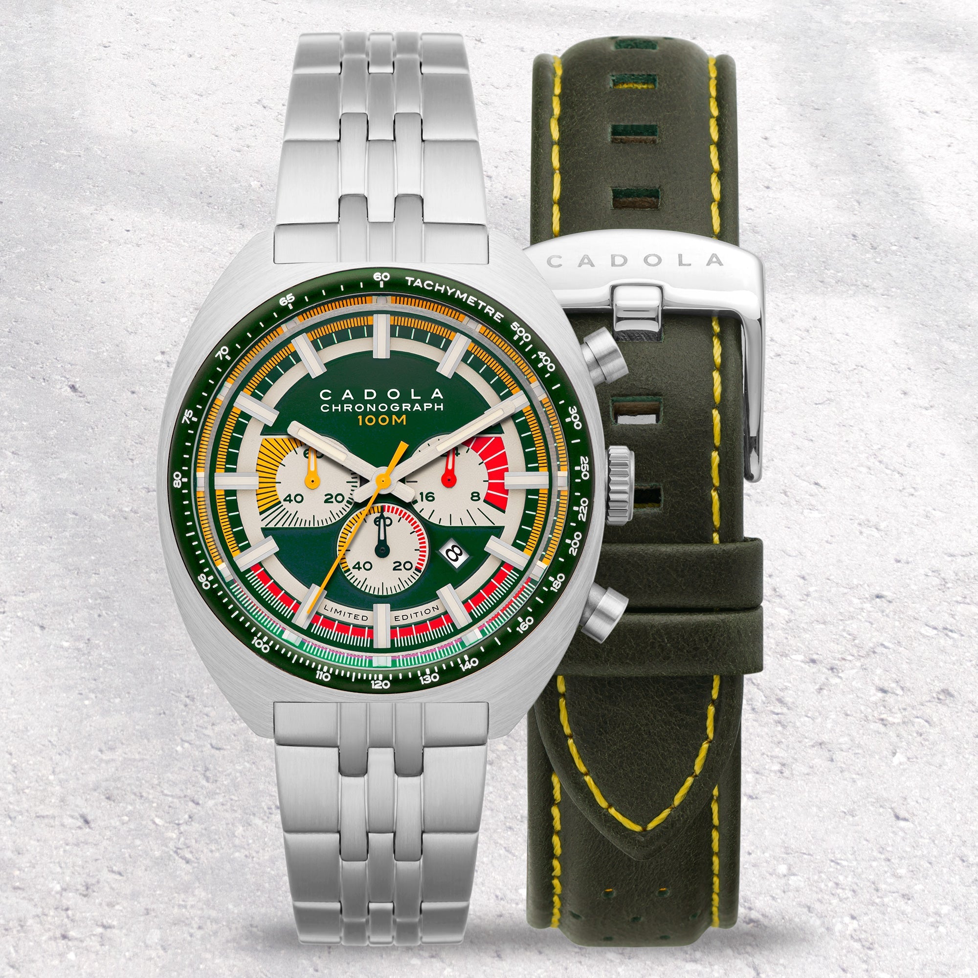 CADOLA Cadola 1977 Chronograph Limited Edition Men's Japanese Quartz Racing Pine Watch CD-1023-44