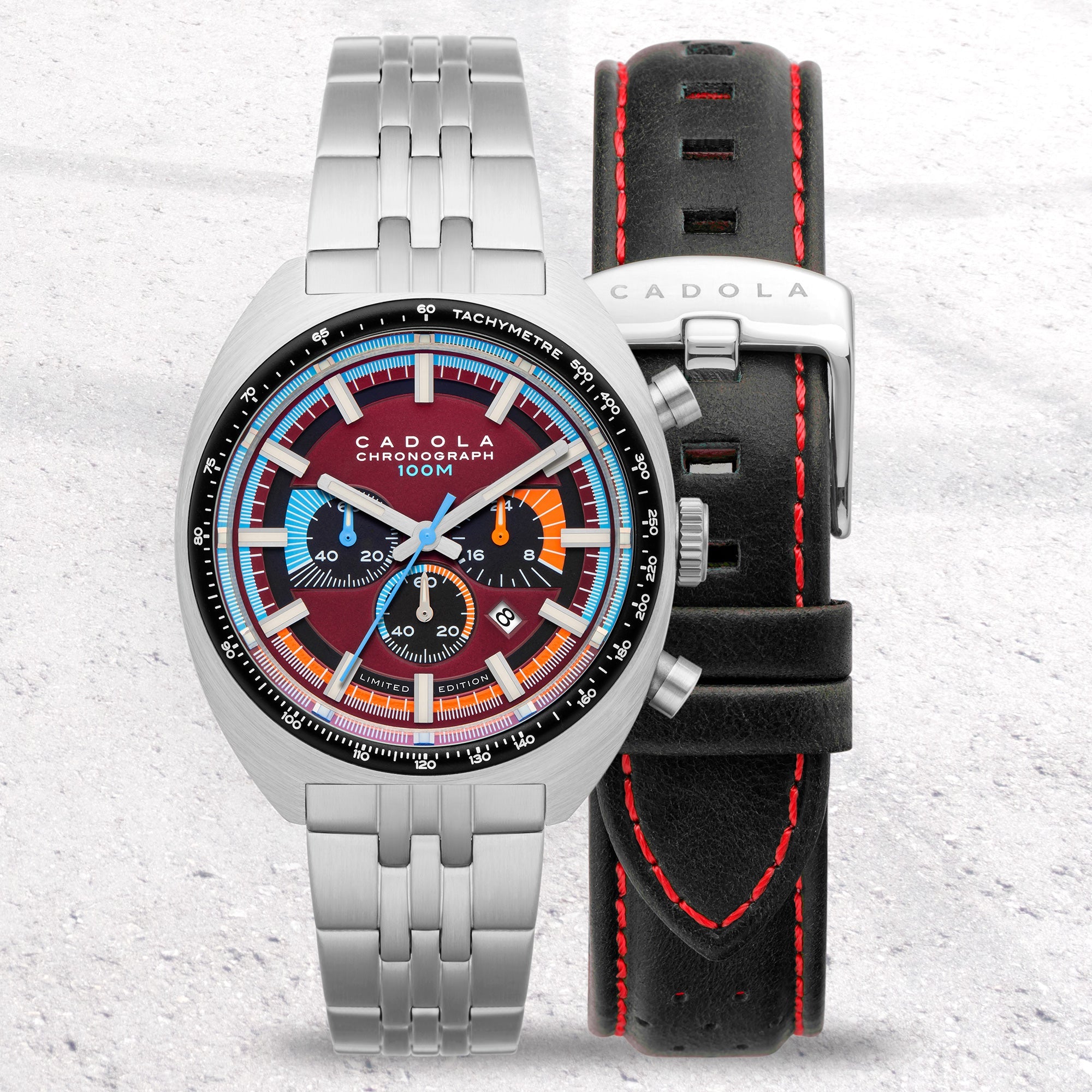CADOLA Cadola 1977 Chronograph Limited Edition Men's Japanese Quartz Malbec Watch CD-1023-55