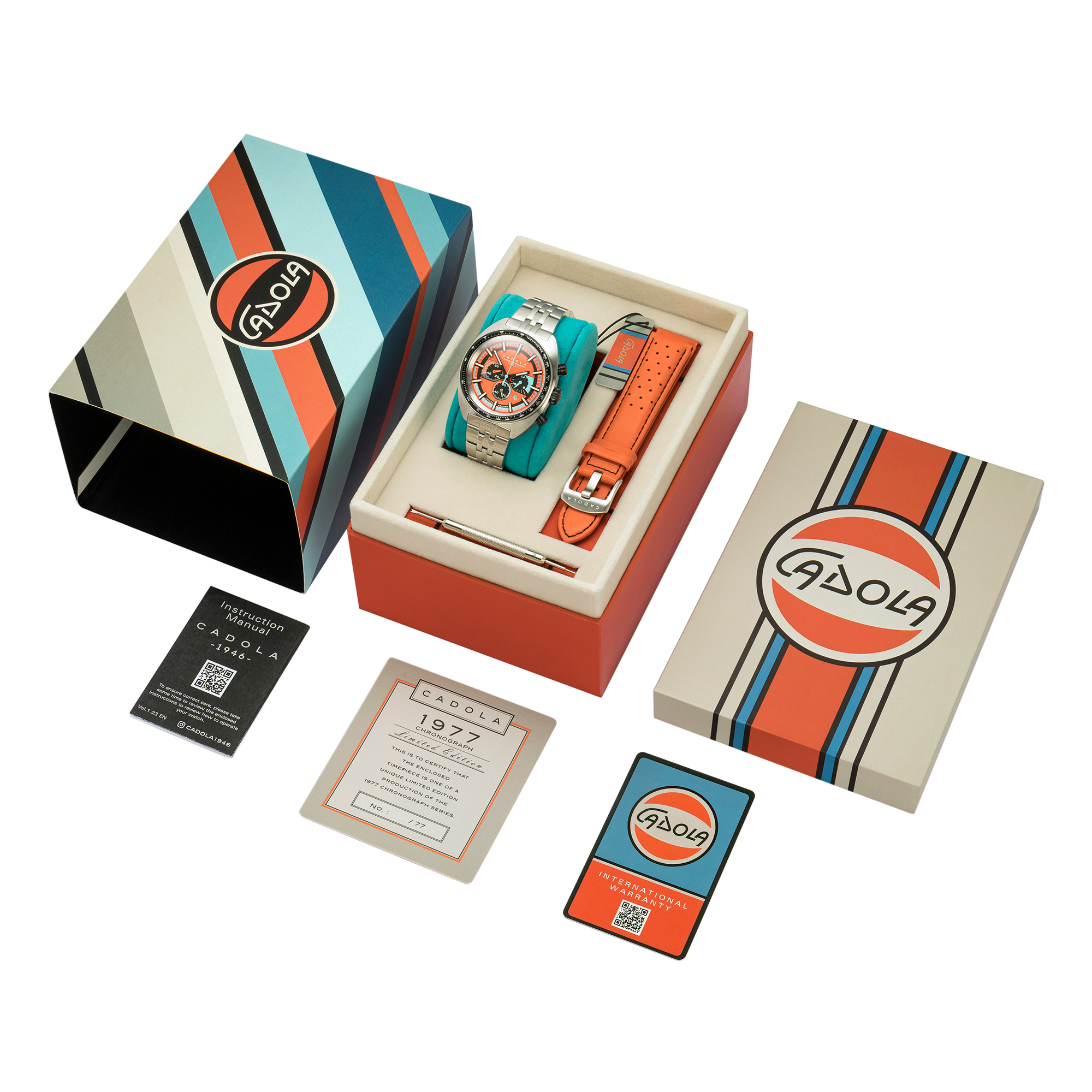 CADOLA Cadola 1977 Chronograph Limited Edition Men's Japanese Quartz Mandarin Watch CD-1023-77