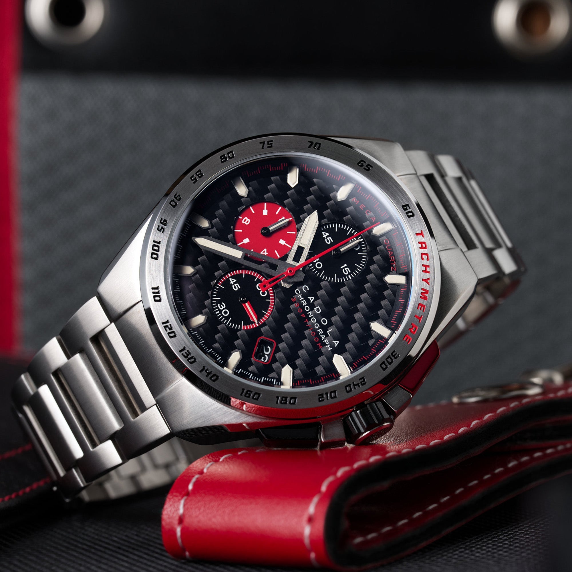 CADOLA Cadola Peterson Japanese Quartz Chronograph Sanguine Men's Watch CD-1029-22