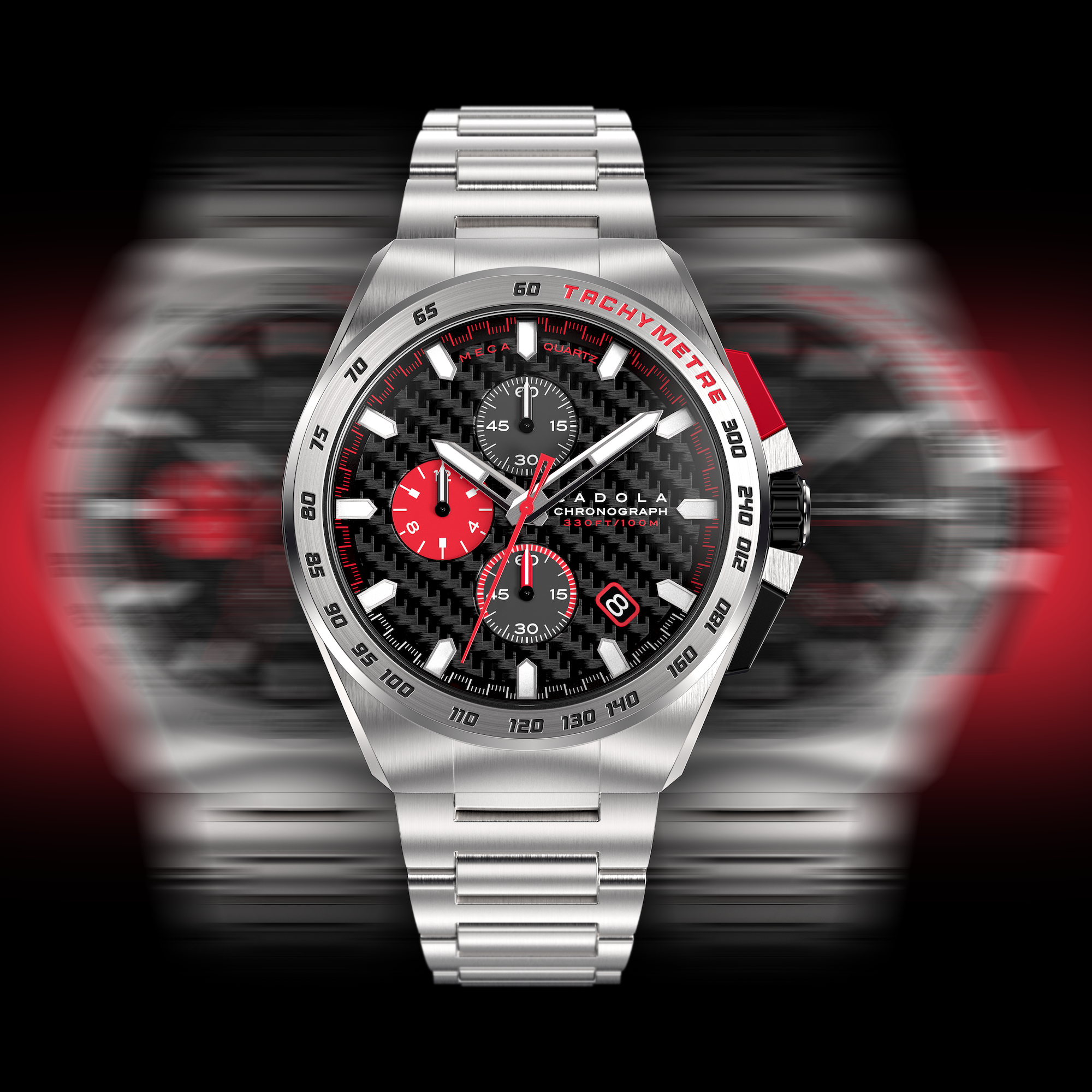 CADOLA Cadola Peterson Japanese Quartz Chronograph Sanguine Men's Watch CD-1029-22