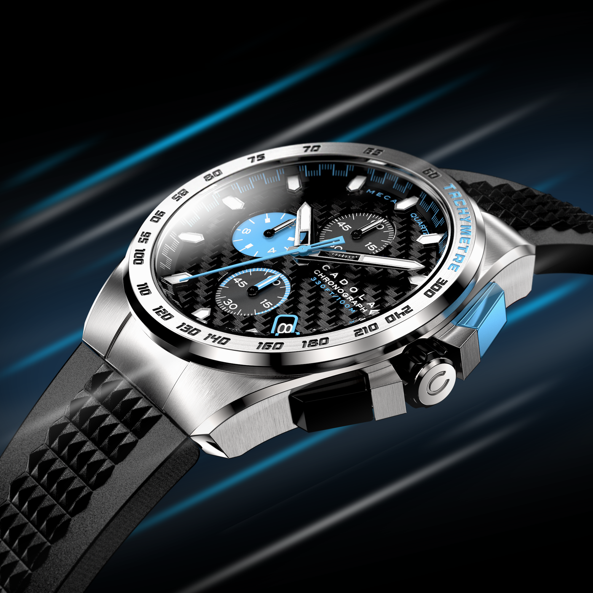 CADOLA Cadola Peterson Japanese Quartz Chronograph Ice Blue Men's Watch CD-1029-33