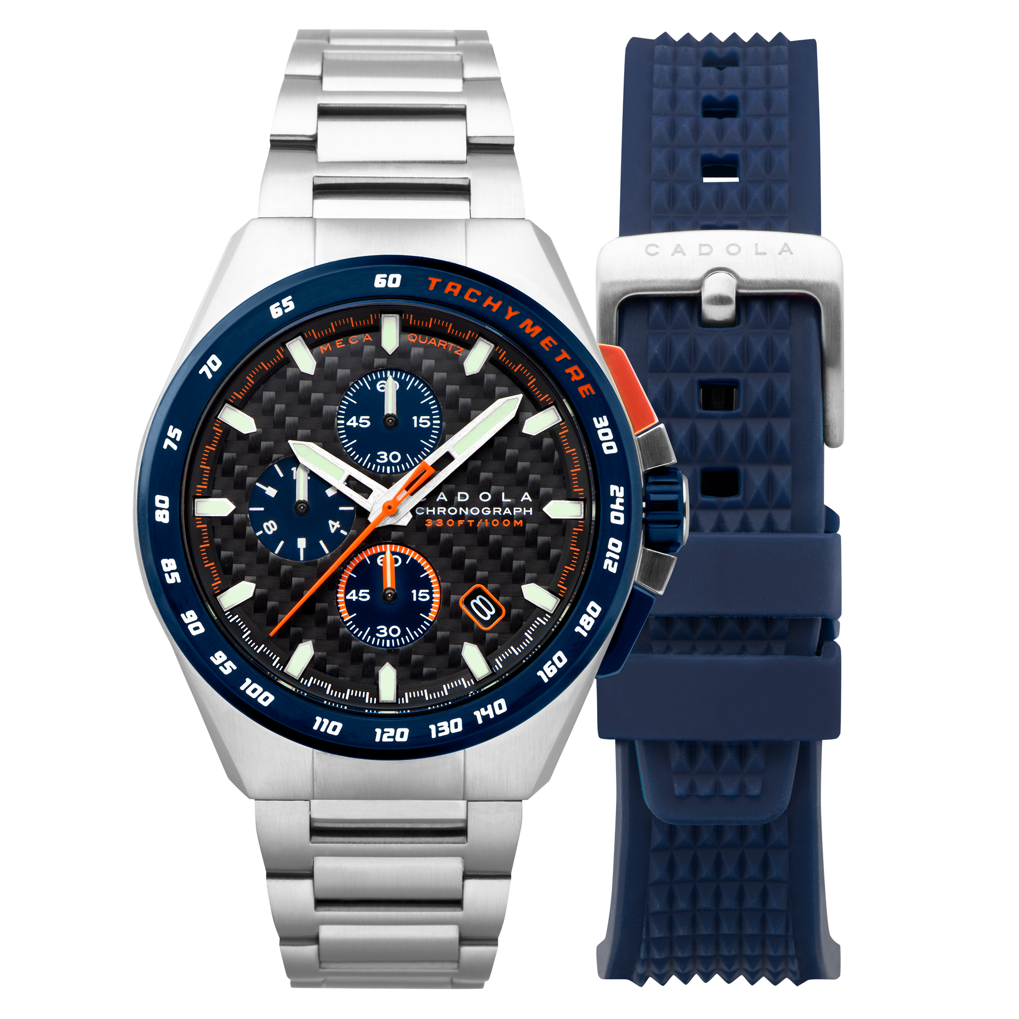 CADOLA Cadola Peterson Japanese Quartz Chronograph Tarmac Blue Men's Watch CD-1029-44