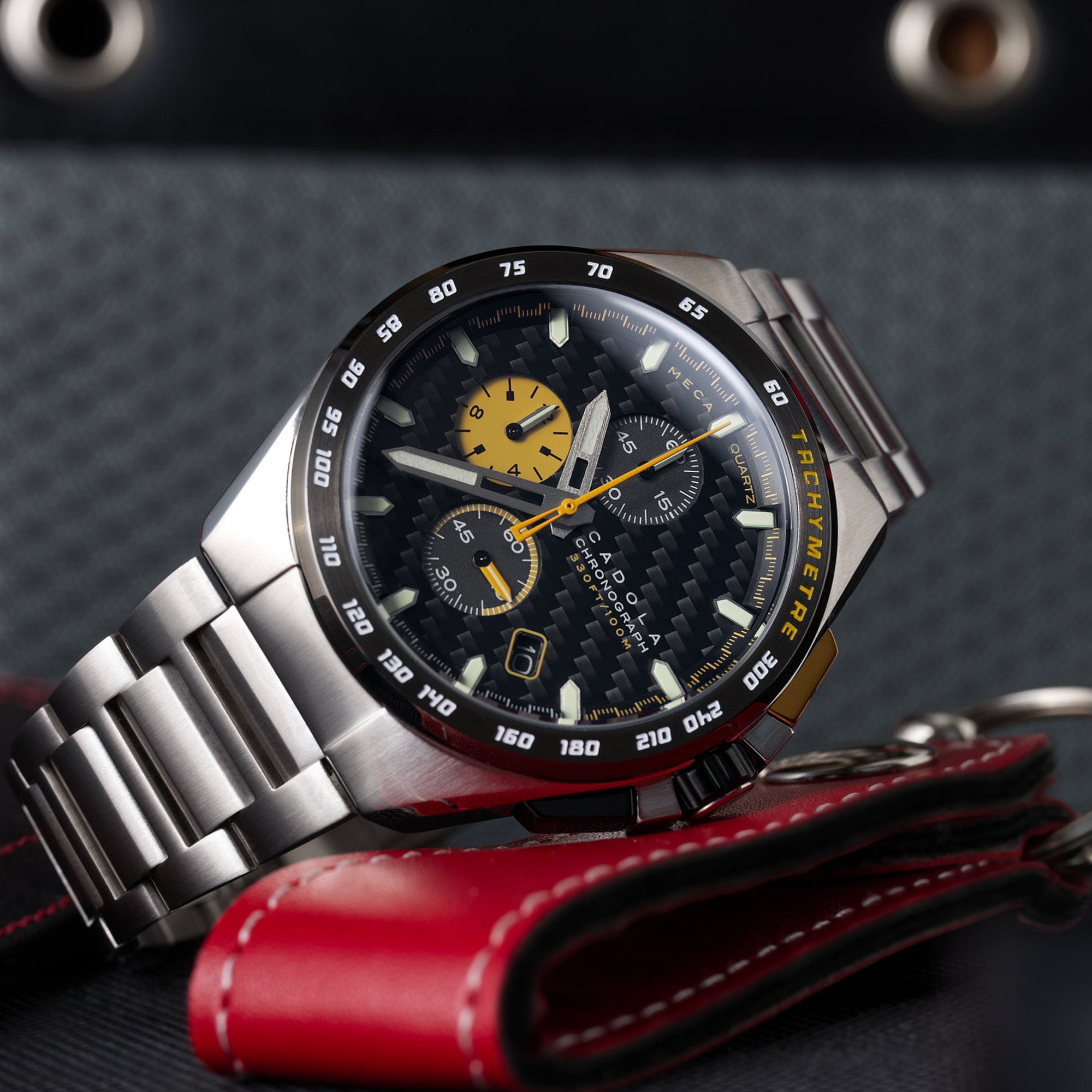 CADOLA Cadola Peterson Japanese Quartz Chronograph Mustard Yellow Men's Watch CD-1029-55