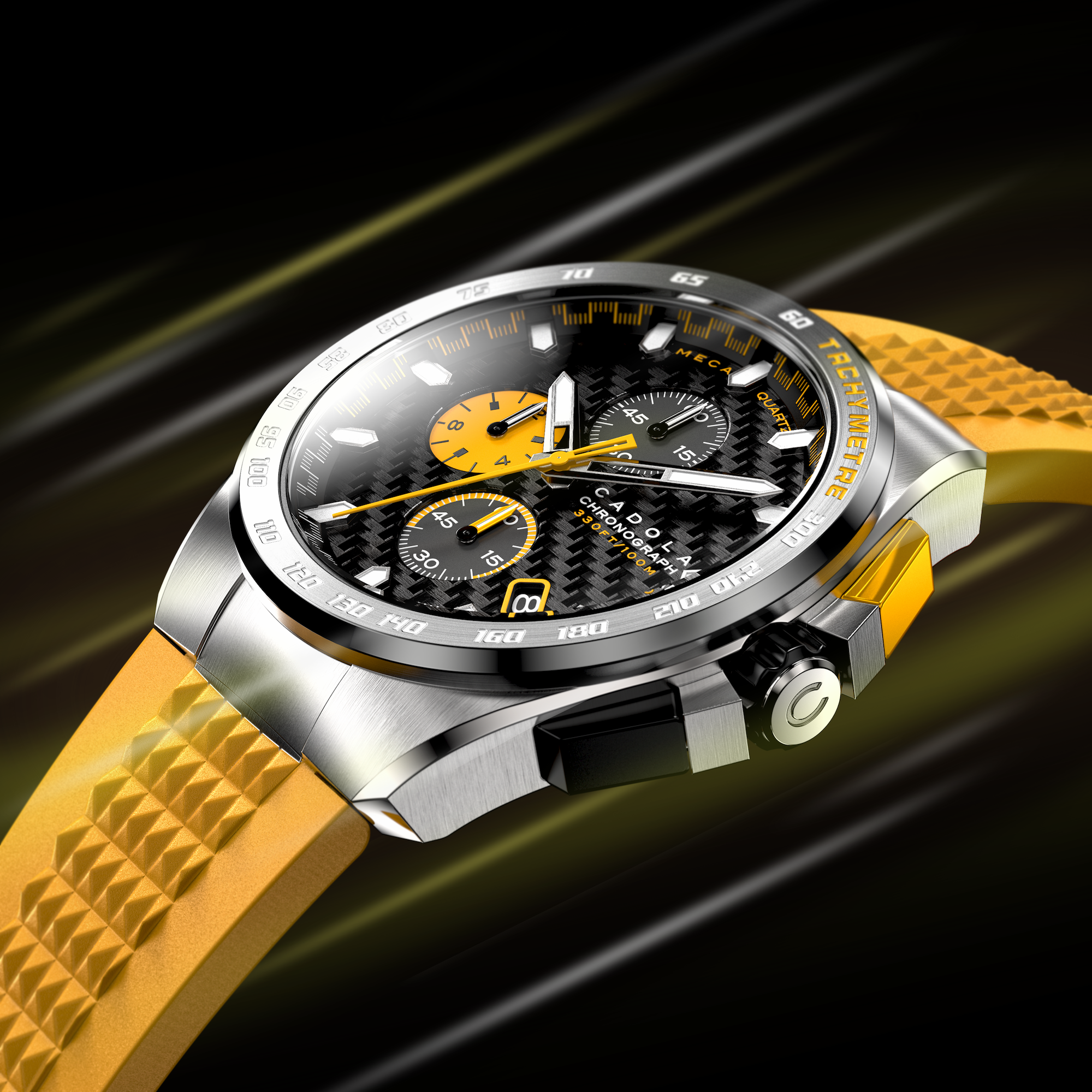CADOLA Cadola Peterson Japanese Quartz Chronograph Mustard Yellow Men's Watch CD-1029-55