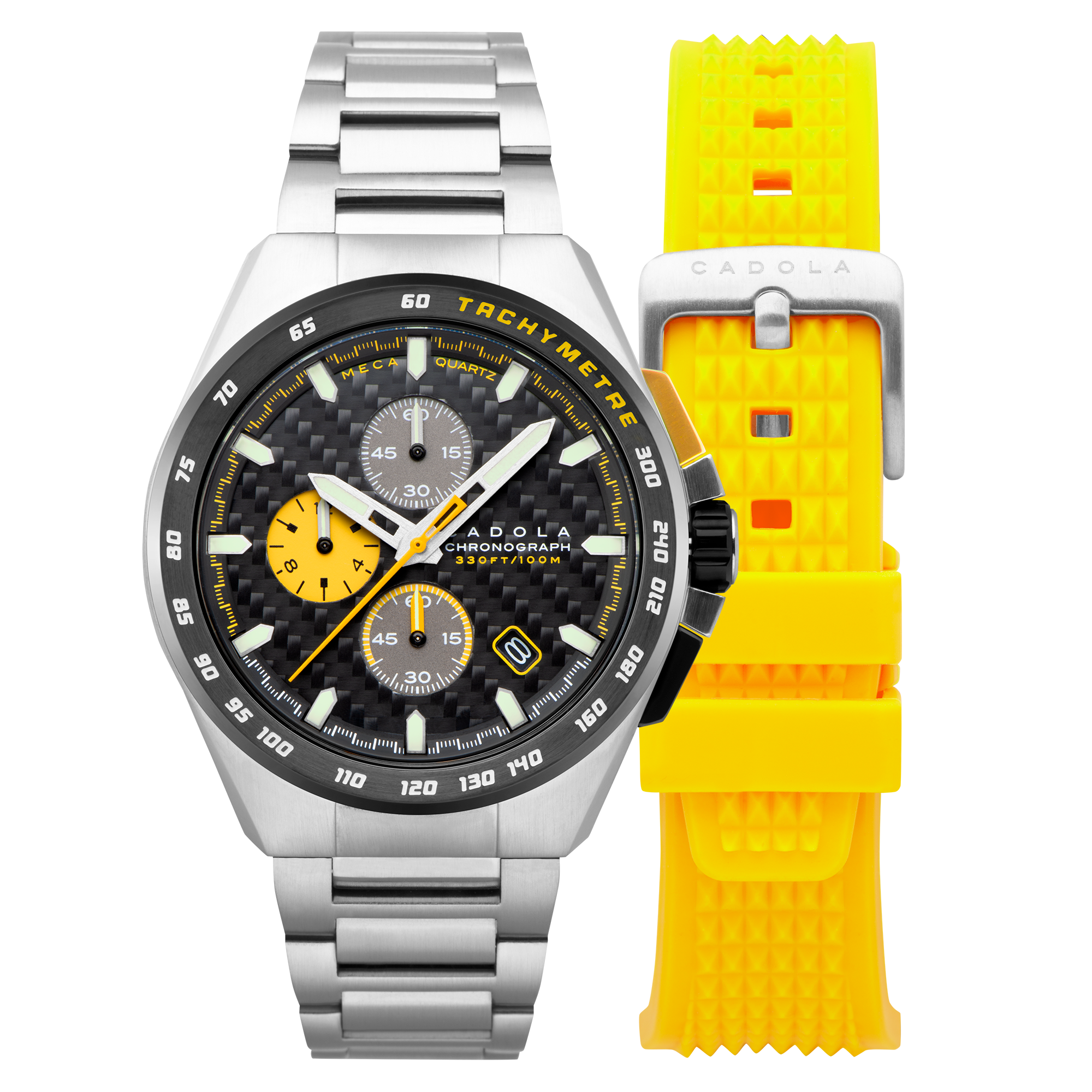 CADOLA Cadola Peterson Japanese Quartz Chronograph Mustard Yellow Men's Watch CD-1029-55