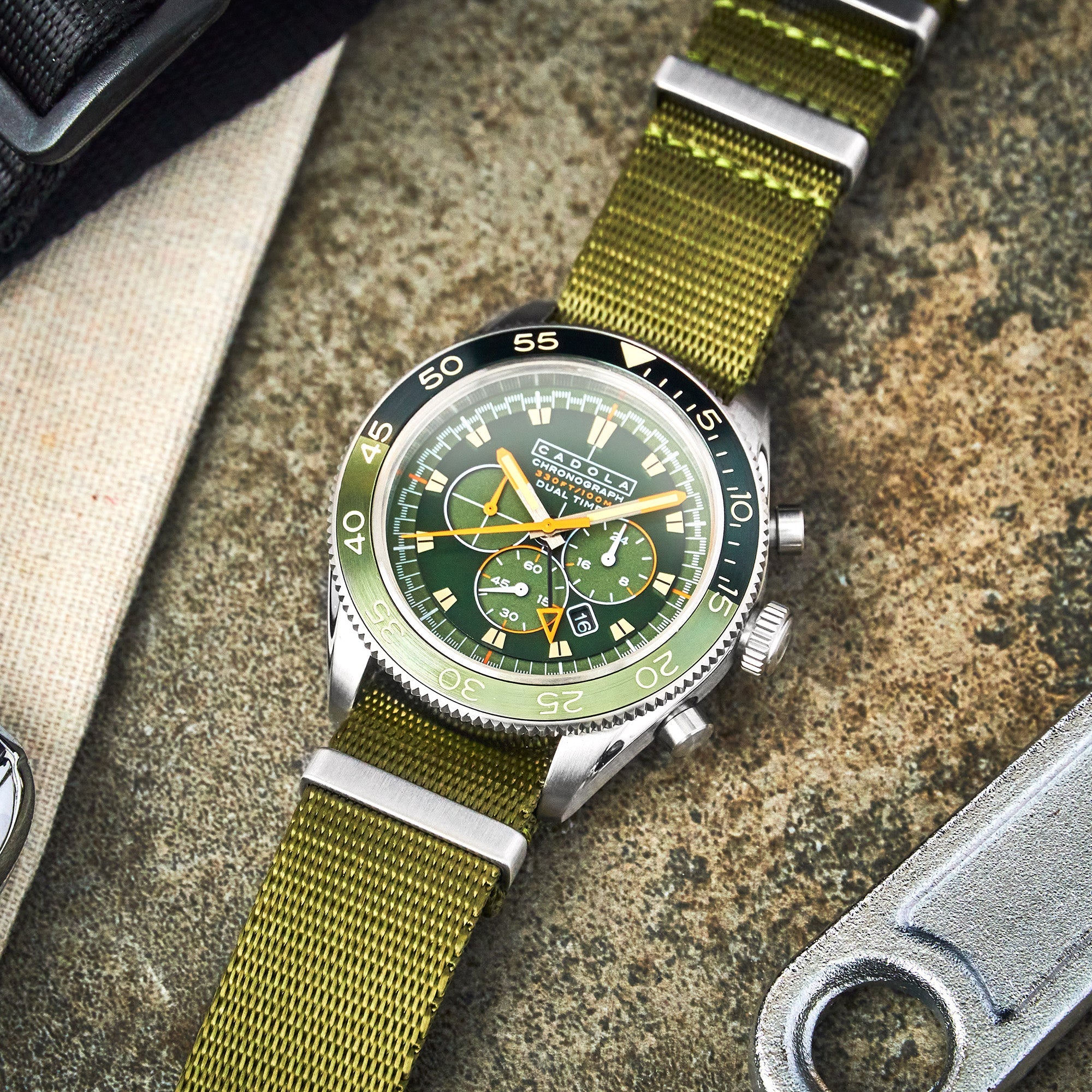 Cadola Cadola Ahrens Chronograph Track Green Men's Limited Edition Watch CD-1036-02