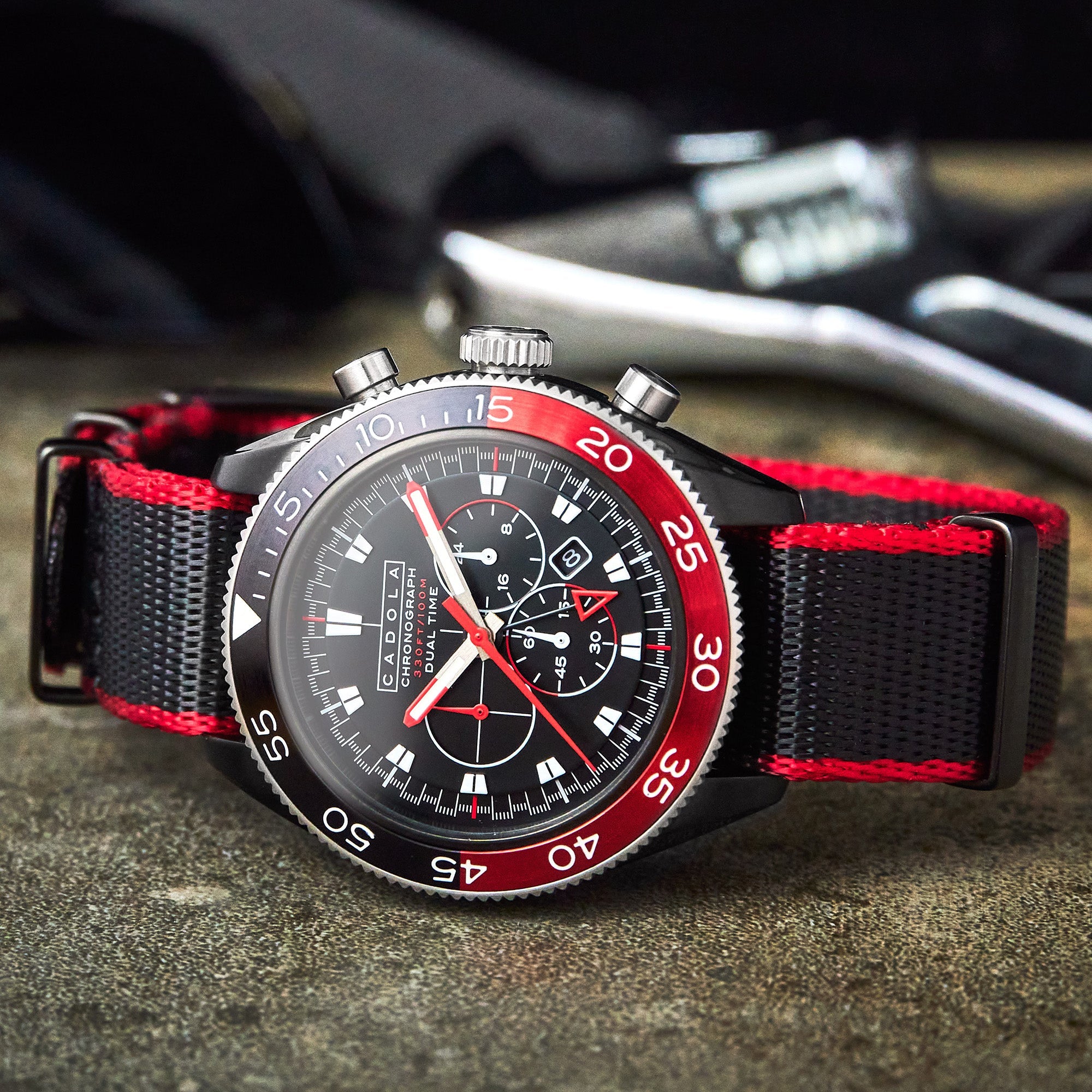 Cadola Cadola Ahrens Chronograph Eclipse Red Men's Limited Edition Watch CD-1036-03