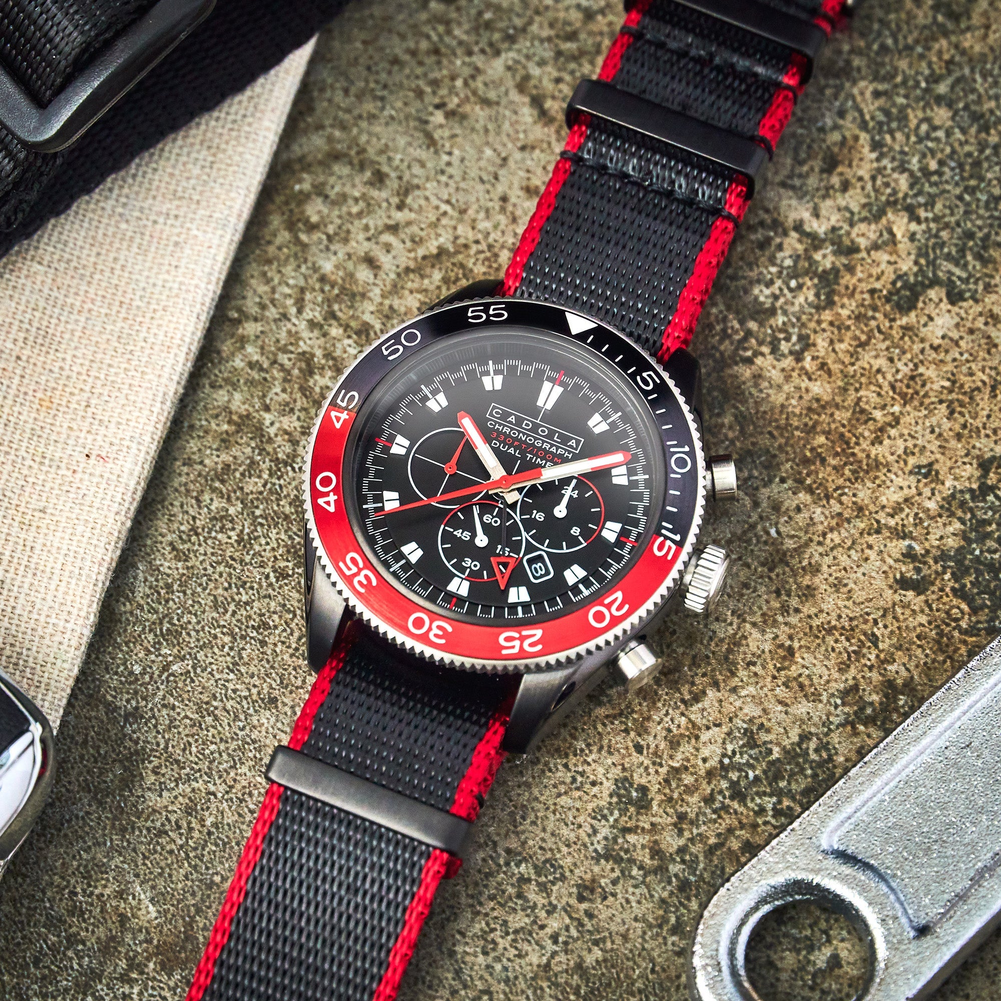 Cadola Cadola Ahrens Chronograph Eclipse Red Men's Limited Edition Watch CD-1036-03