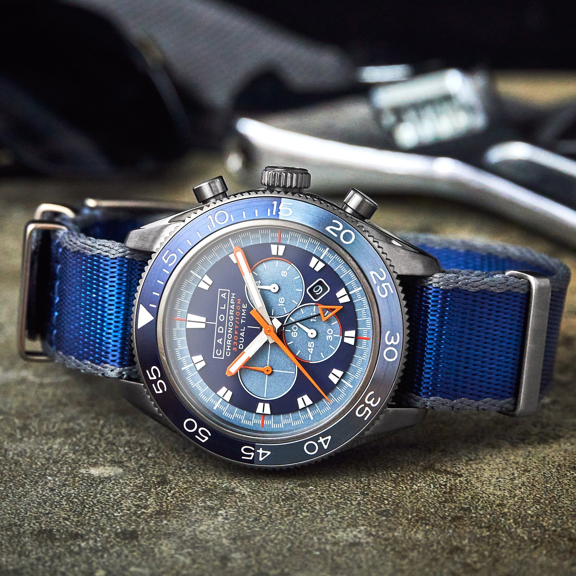 Cadola Cadola Ahrens Chronograph Atlantic Blue Men's Limited Edition Watch CD-1036-04