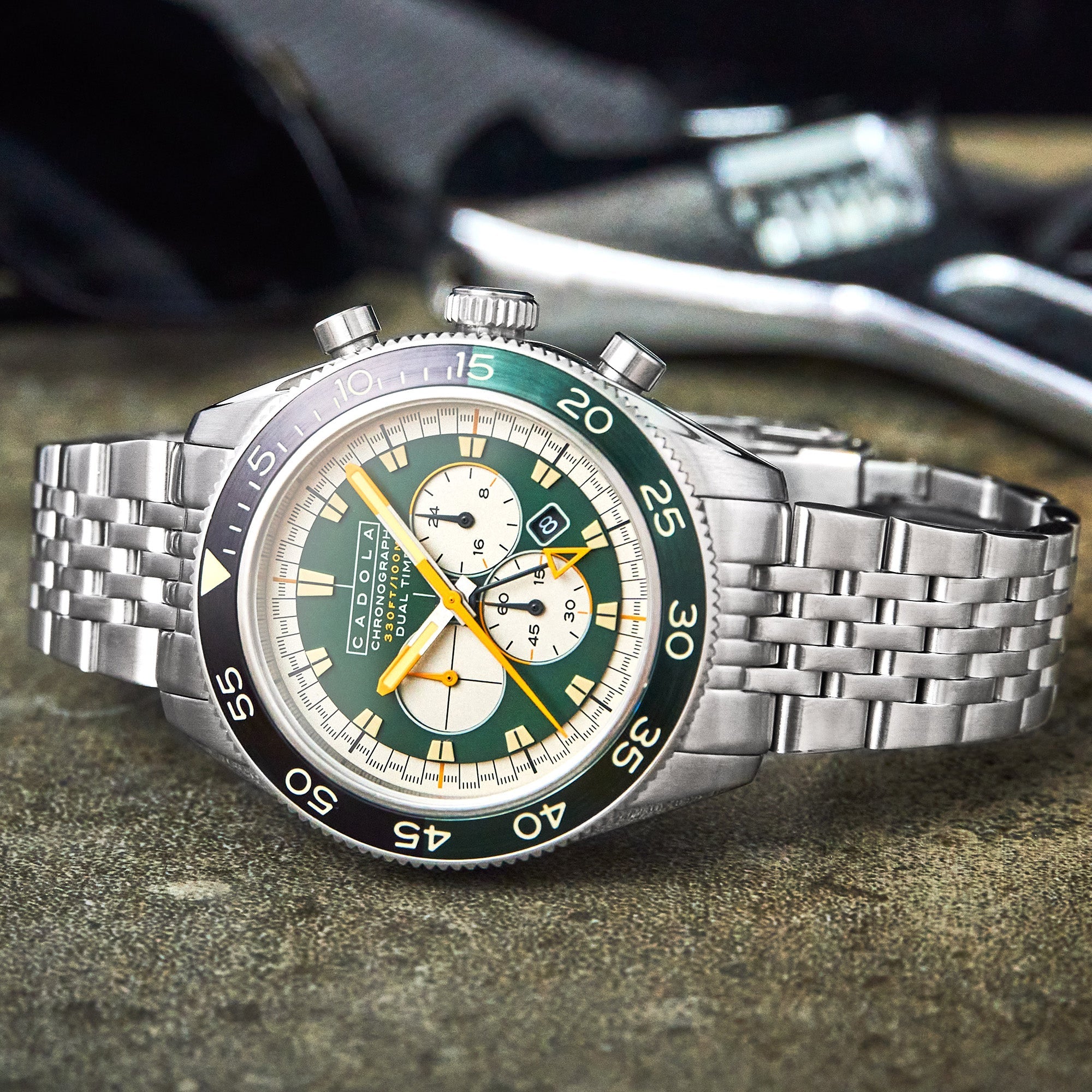 CADOLA Cadola Ahrens Chronograph Racing Green Men's Limited Edition Watch CD-1036-11