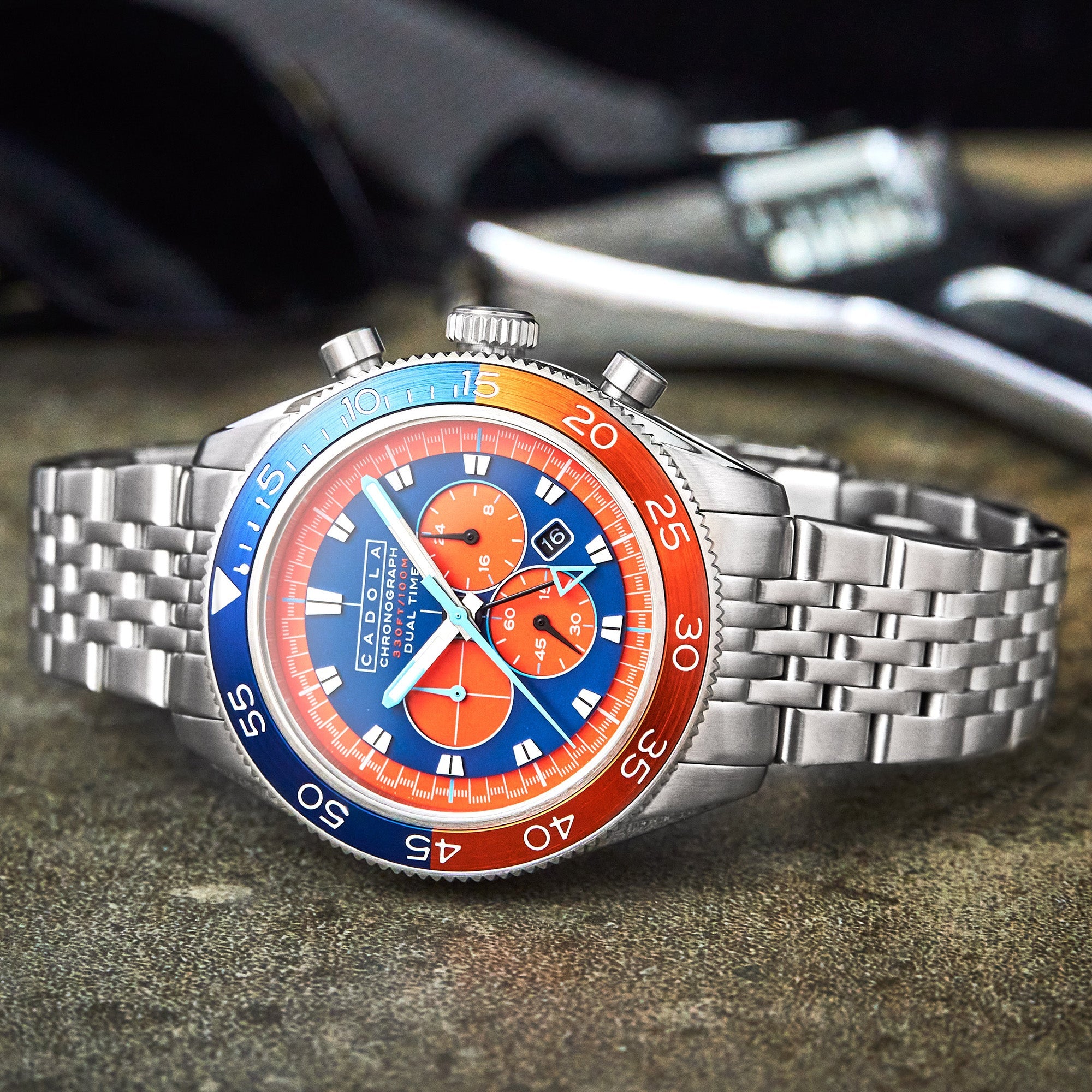 Cadola Cadola Ahrens Chronograph Sunset Blue Men's Limited Edition Watch CD-1036-22