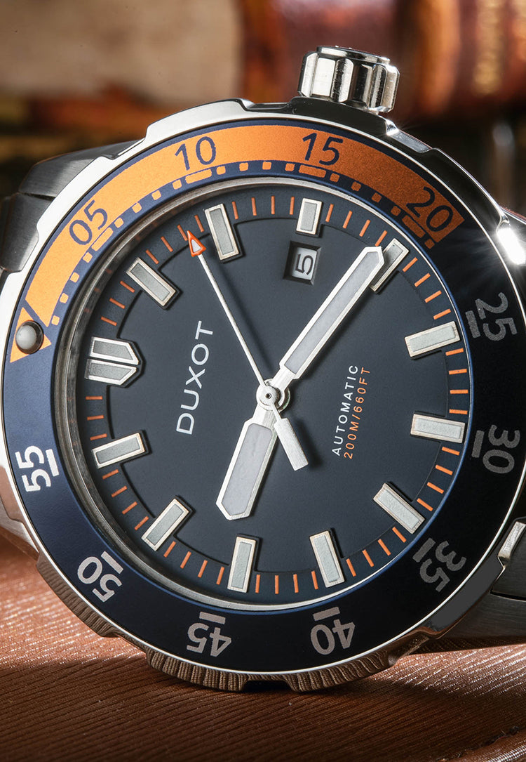 DUXOT Duxot Mergulho Men's Japanese Automatic Blue Watch with Solid Bracelet DX-2035-22