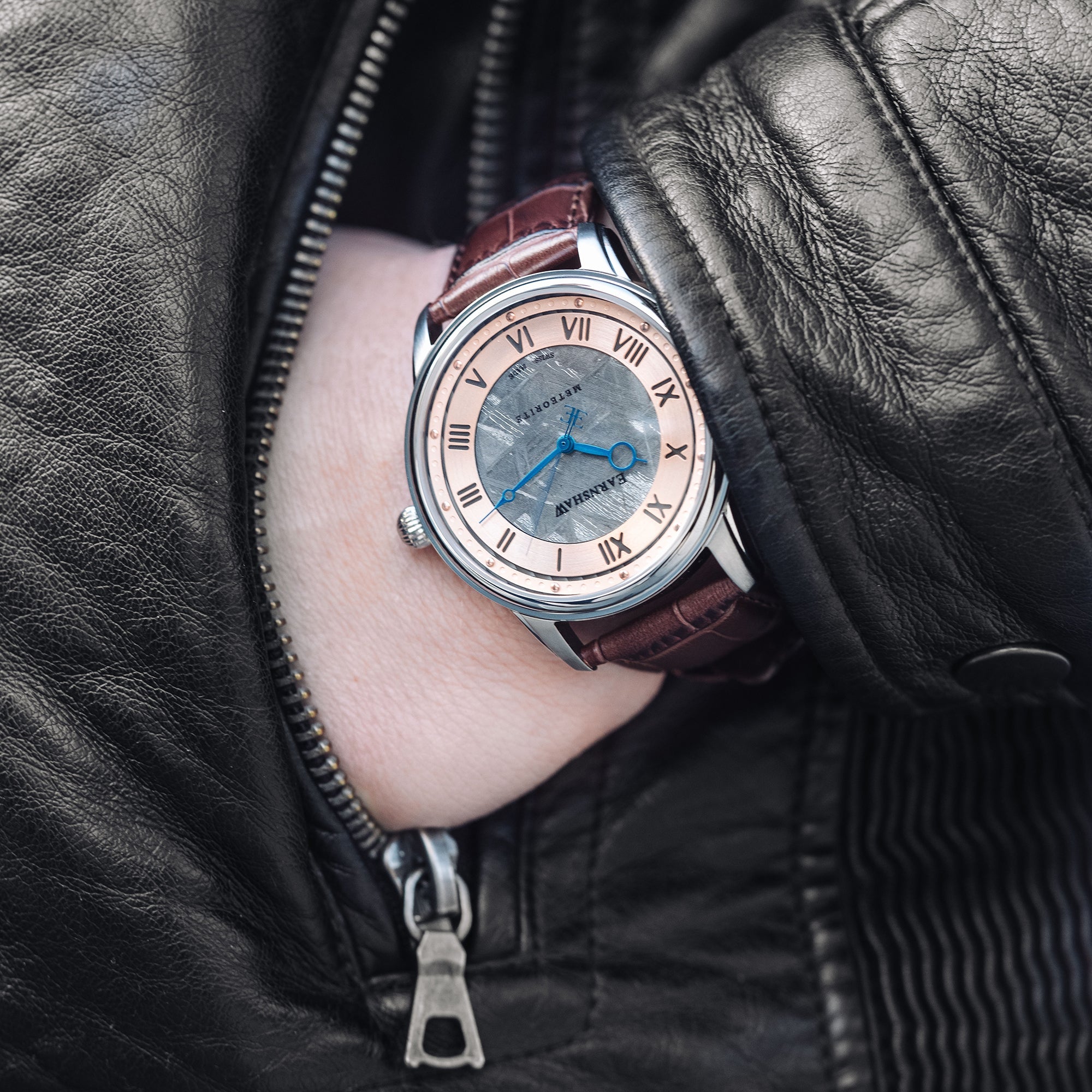 THOMAS EARNSHAW Thomas Earnshaw Longitude Meteorite Men's Swiss Quartz Rose Gold Watch ES-0034-03