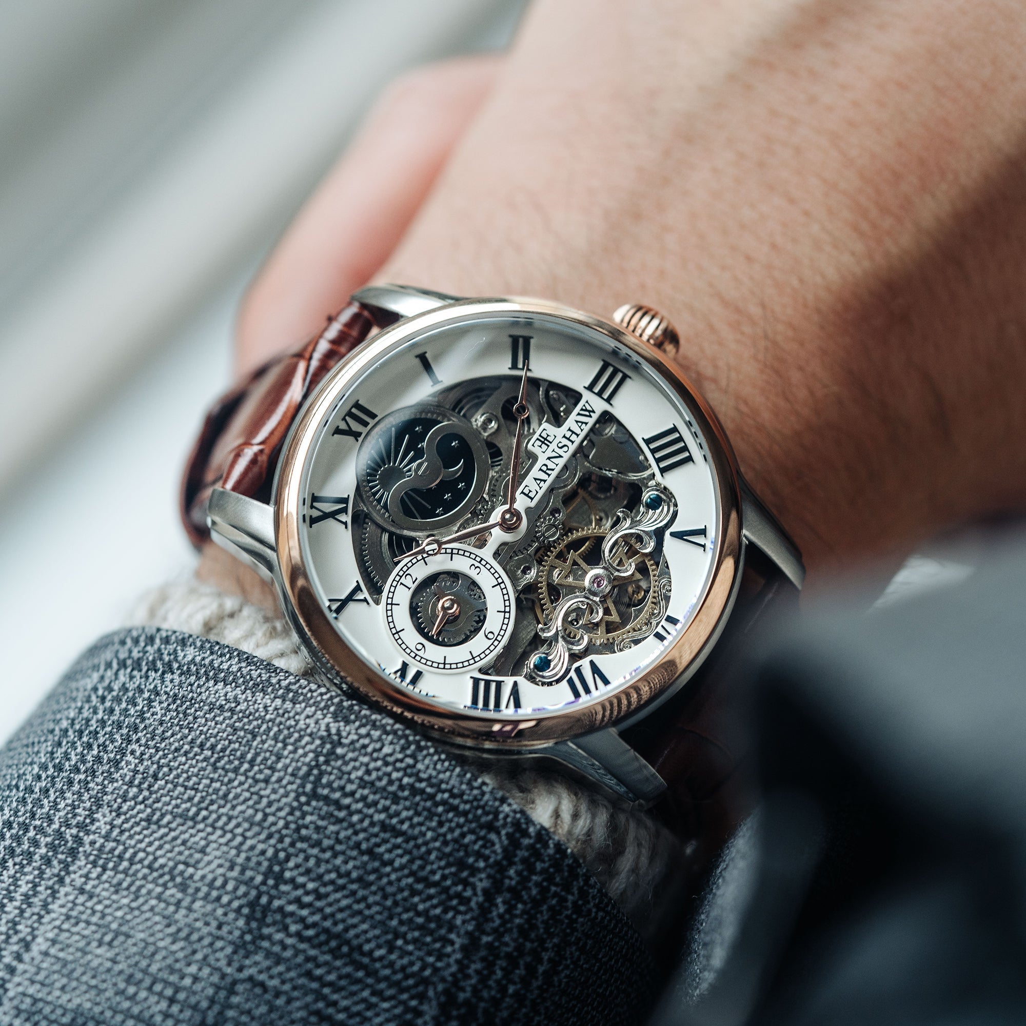 Thomas Earnshaw Thomas Earnshaw Longitude Men's Automatic Skeleton Tuscan White Watch ES-8006-03